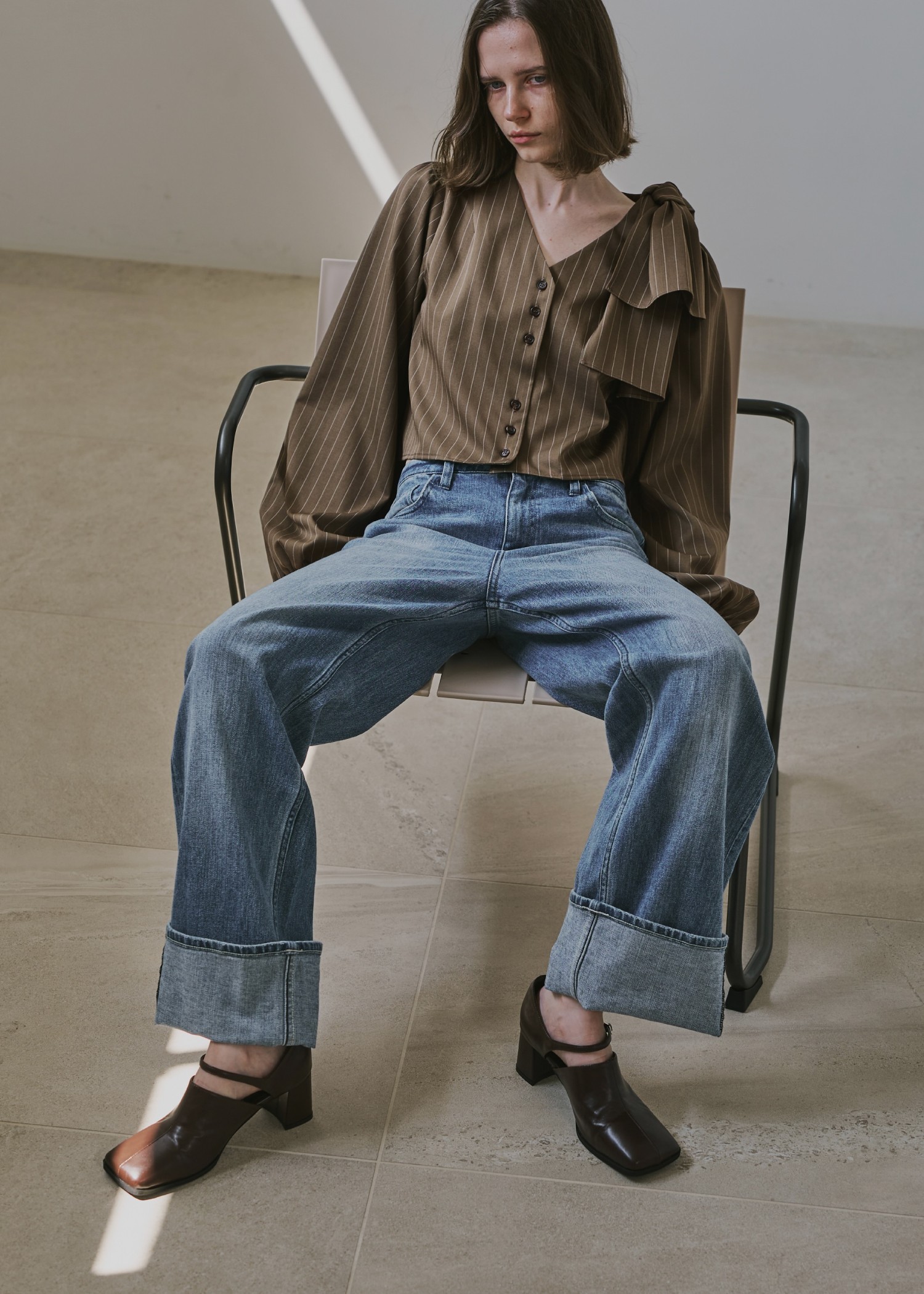 ribbon shoulder stripe short BL