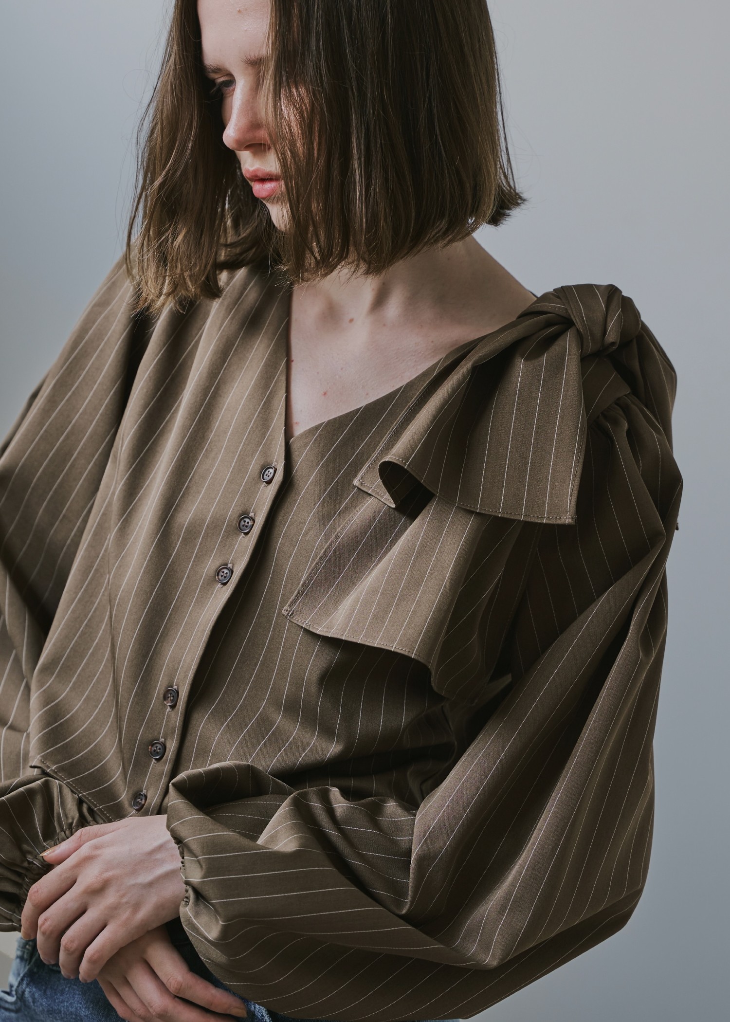 ribbon shoulder stripe short BL