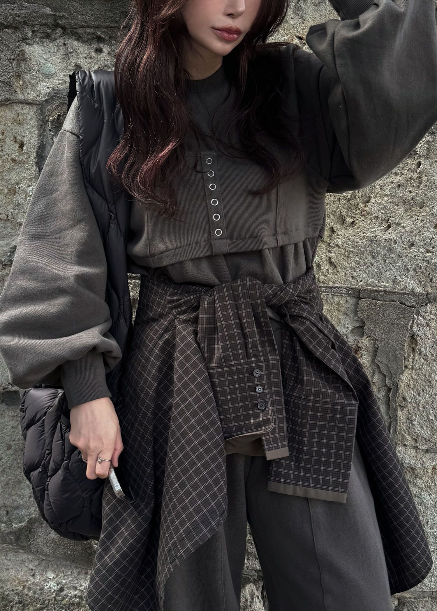 volume sleeve bustier docking  sweat