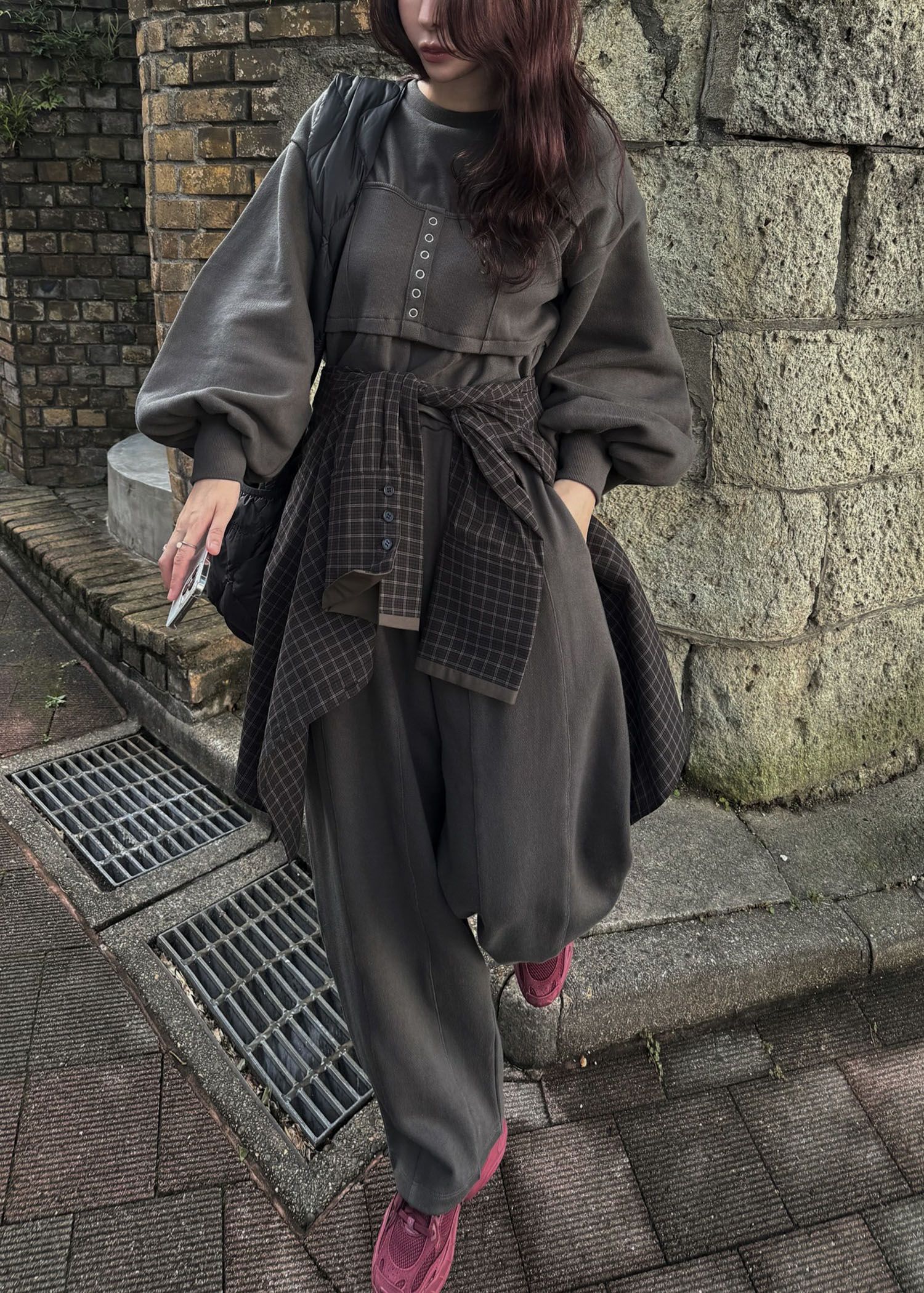 volume sleeve bustier docking  sweat