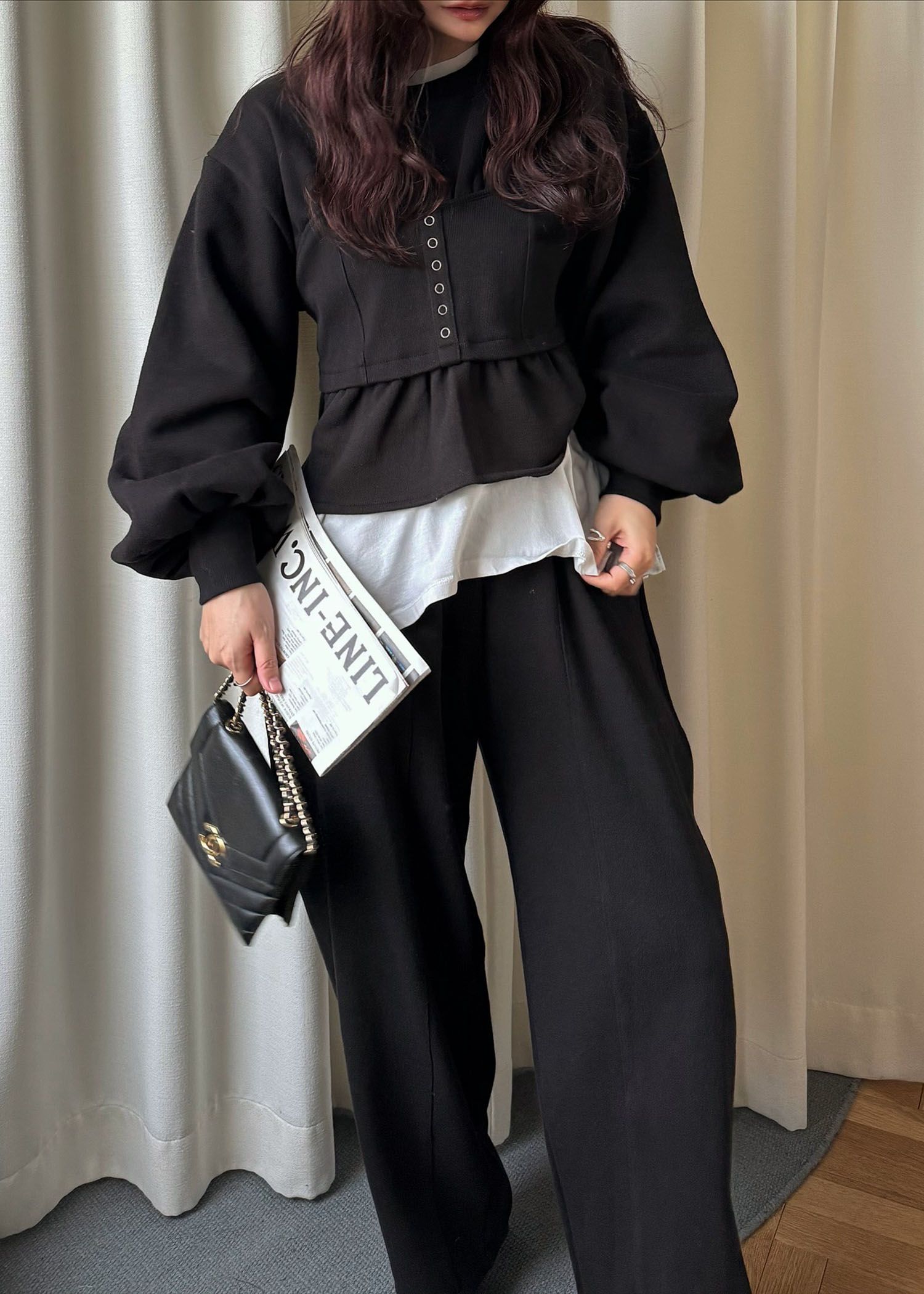 volume sleeve bustier docking  sweat