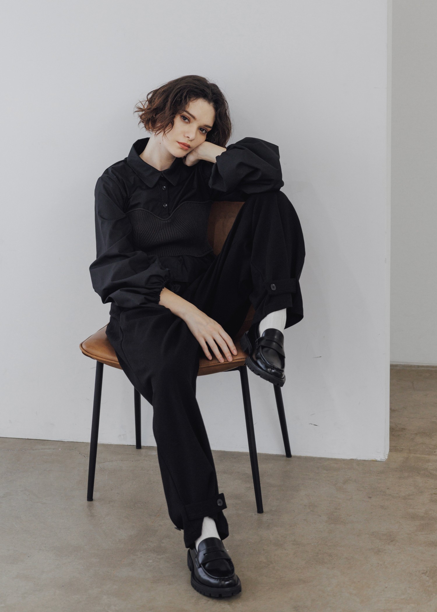 knit bustier docking peplum BL