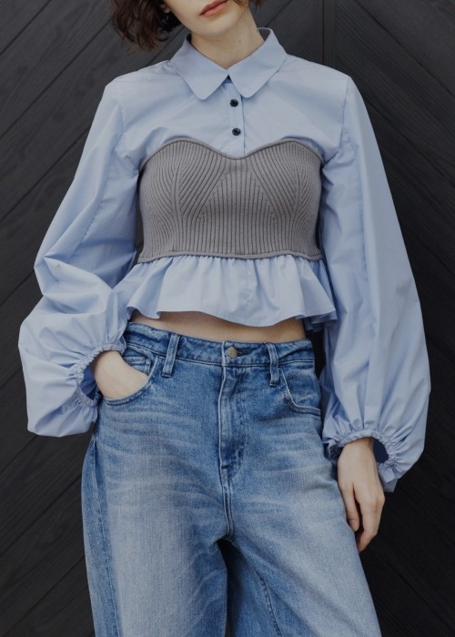 新品タグ付きlouren peplum docking knit louren peplum docking knit