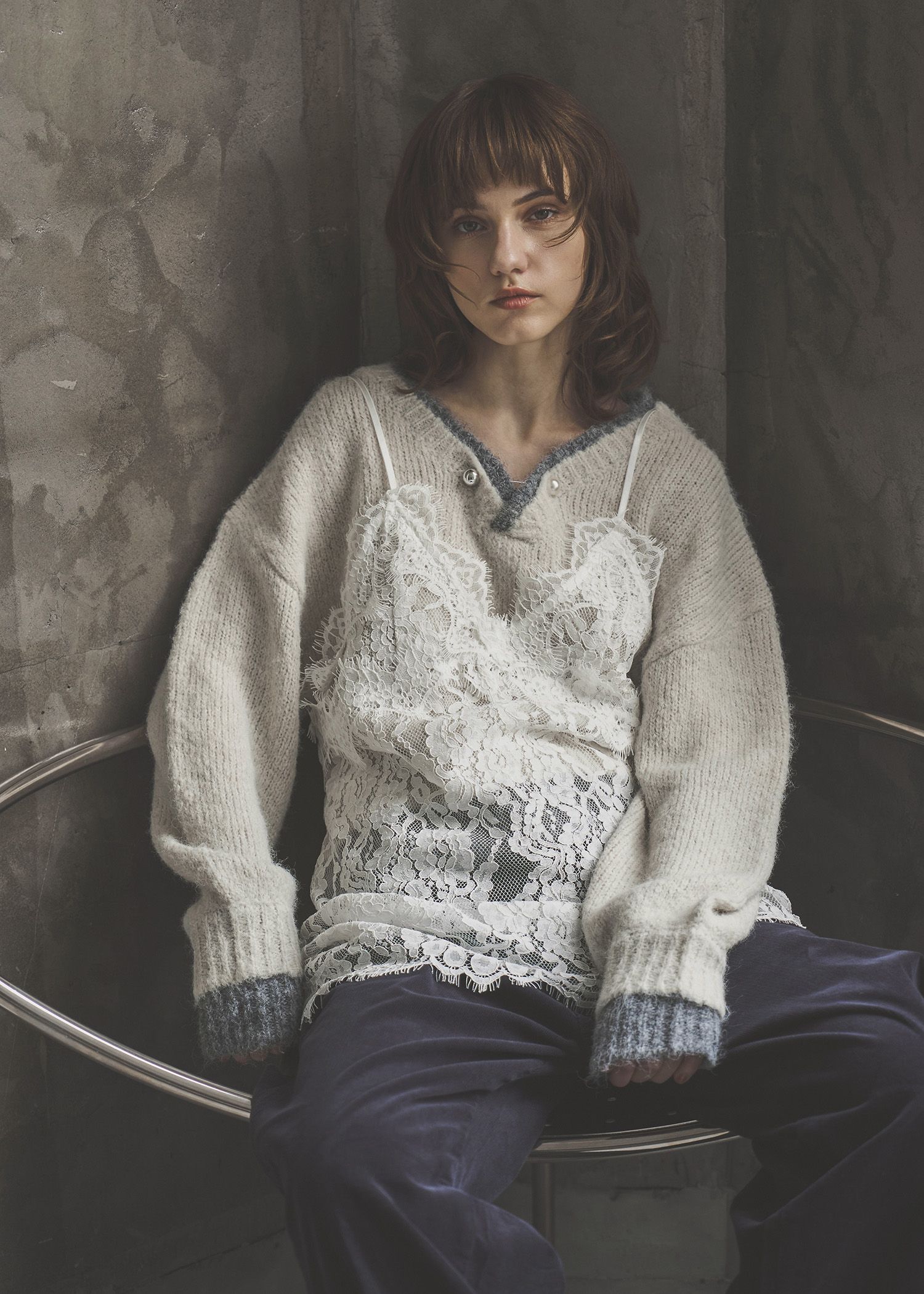 scallop lace finely camisole