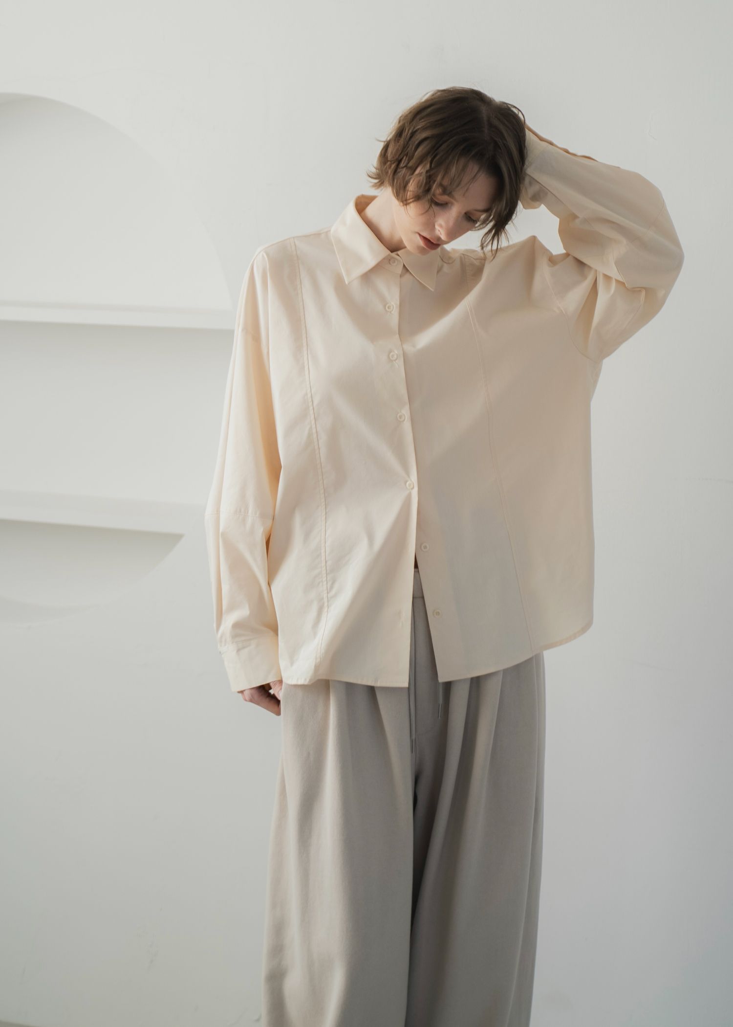 back volume statement cocoon shirt