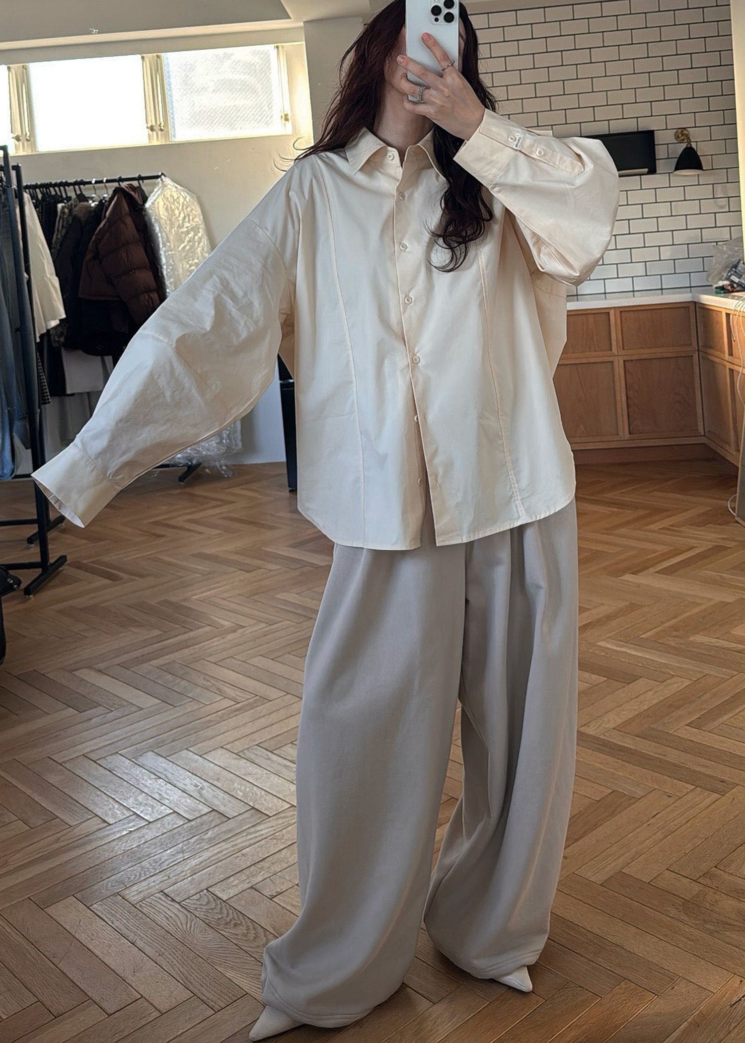 back volume statement cocoon shirt