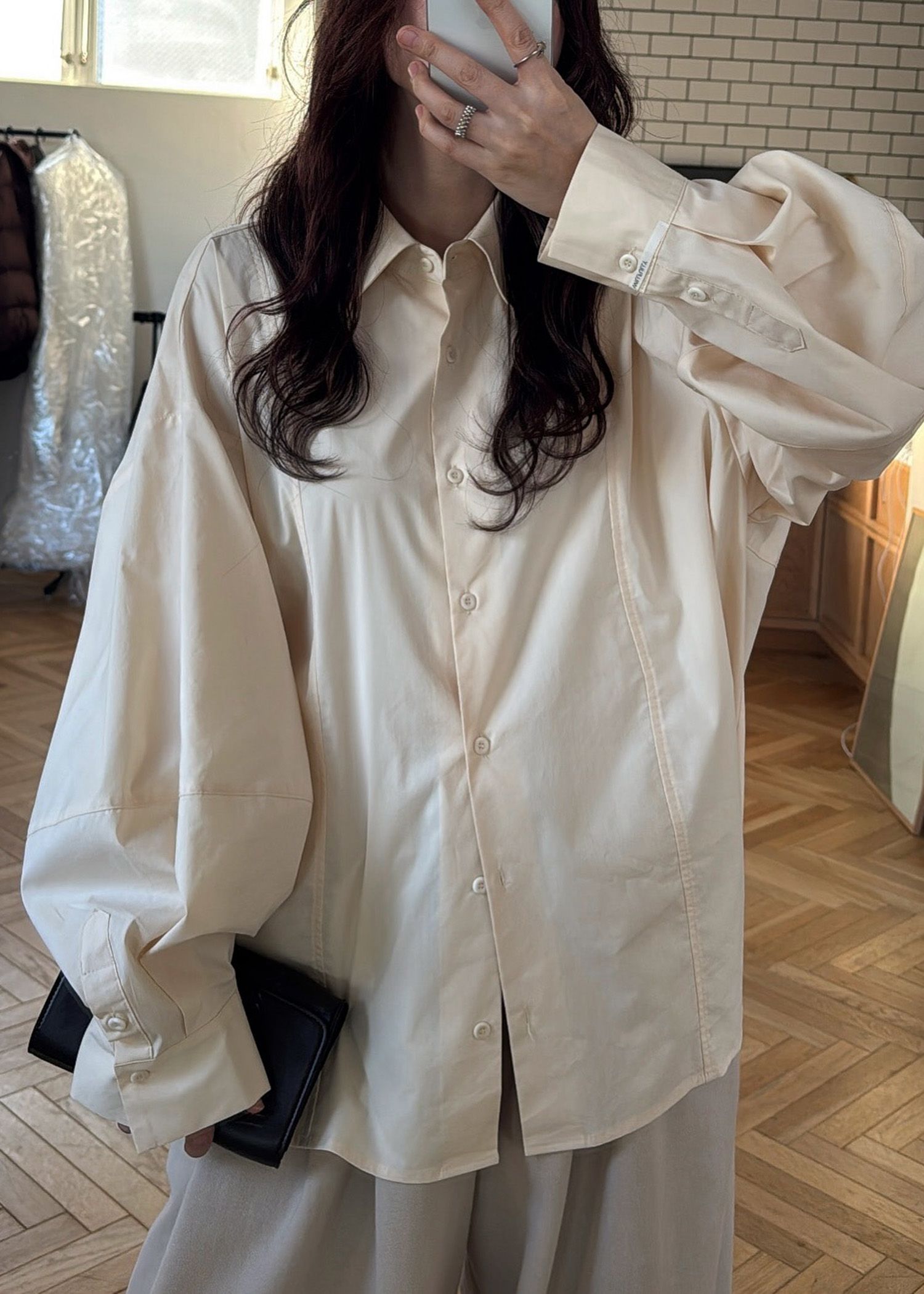 back volume statement cocoon shirt