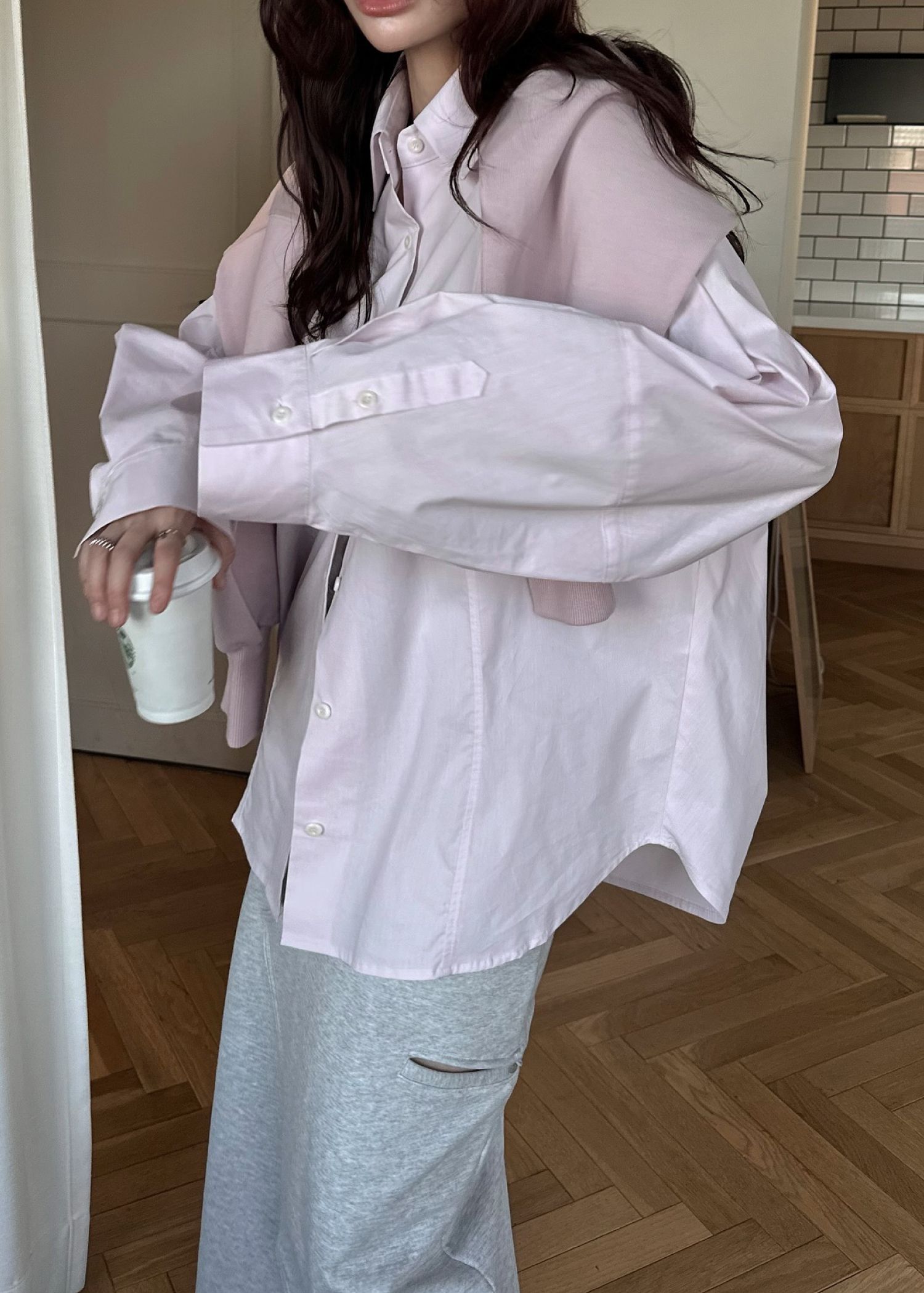 back volume statement cocoon shirt