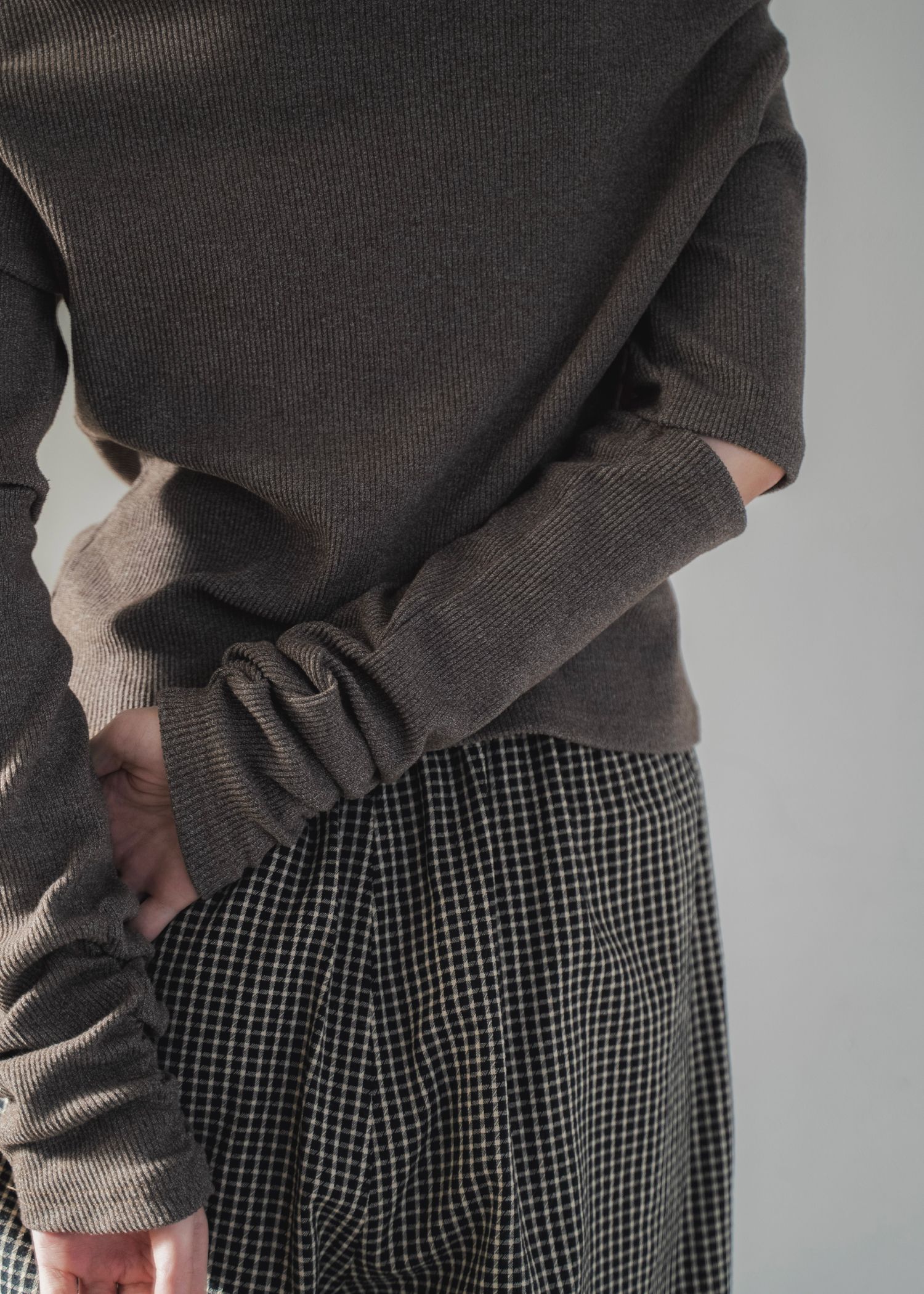 2way sleeve off shoulder rib tops