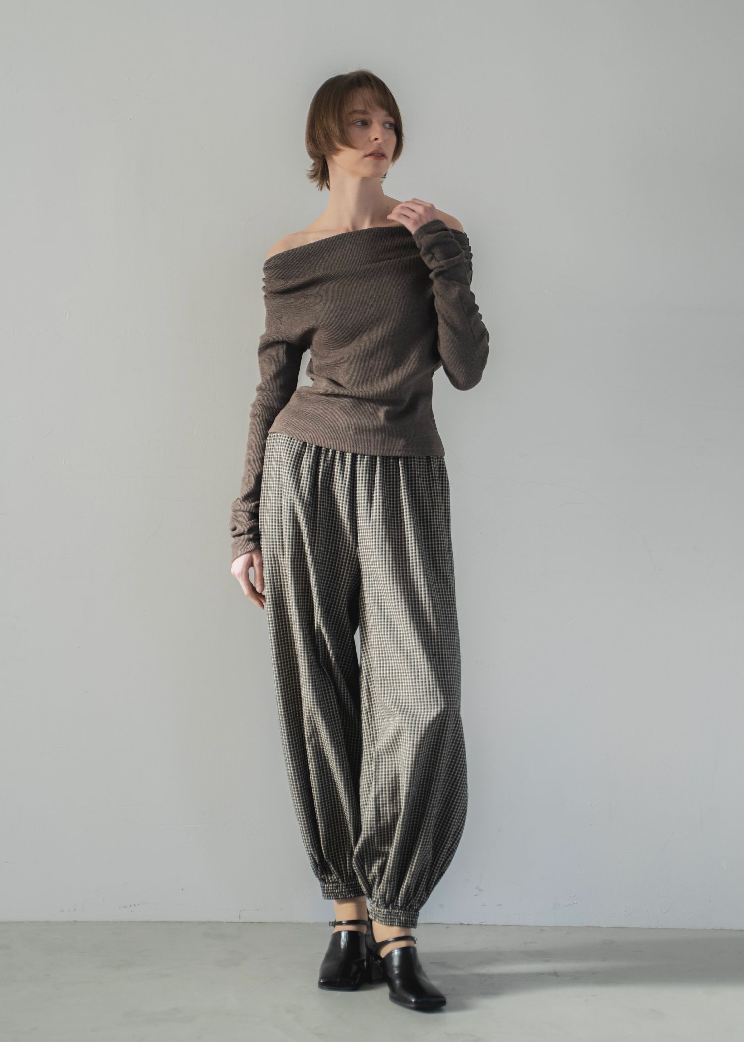 2way sleeve off shoulder rib tops