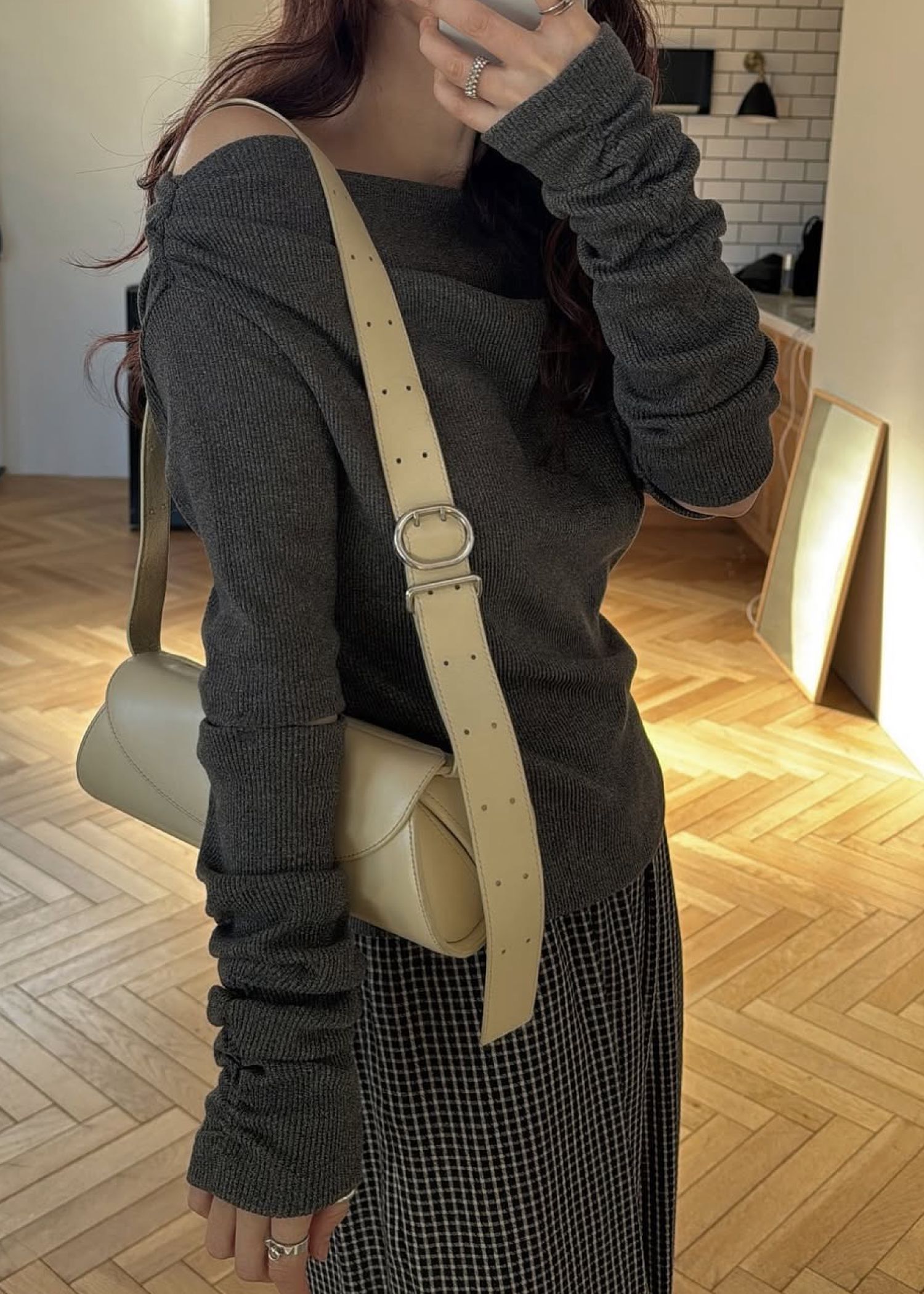 2way sleeve off shoulder rib tops