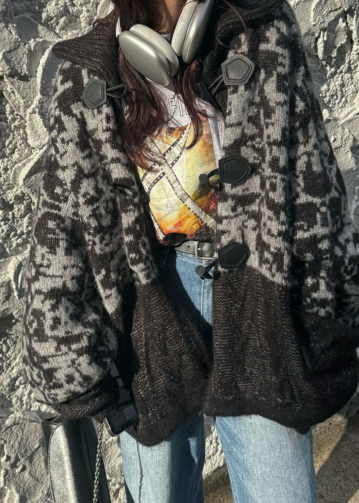 vintage like print long T