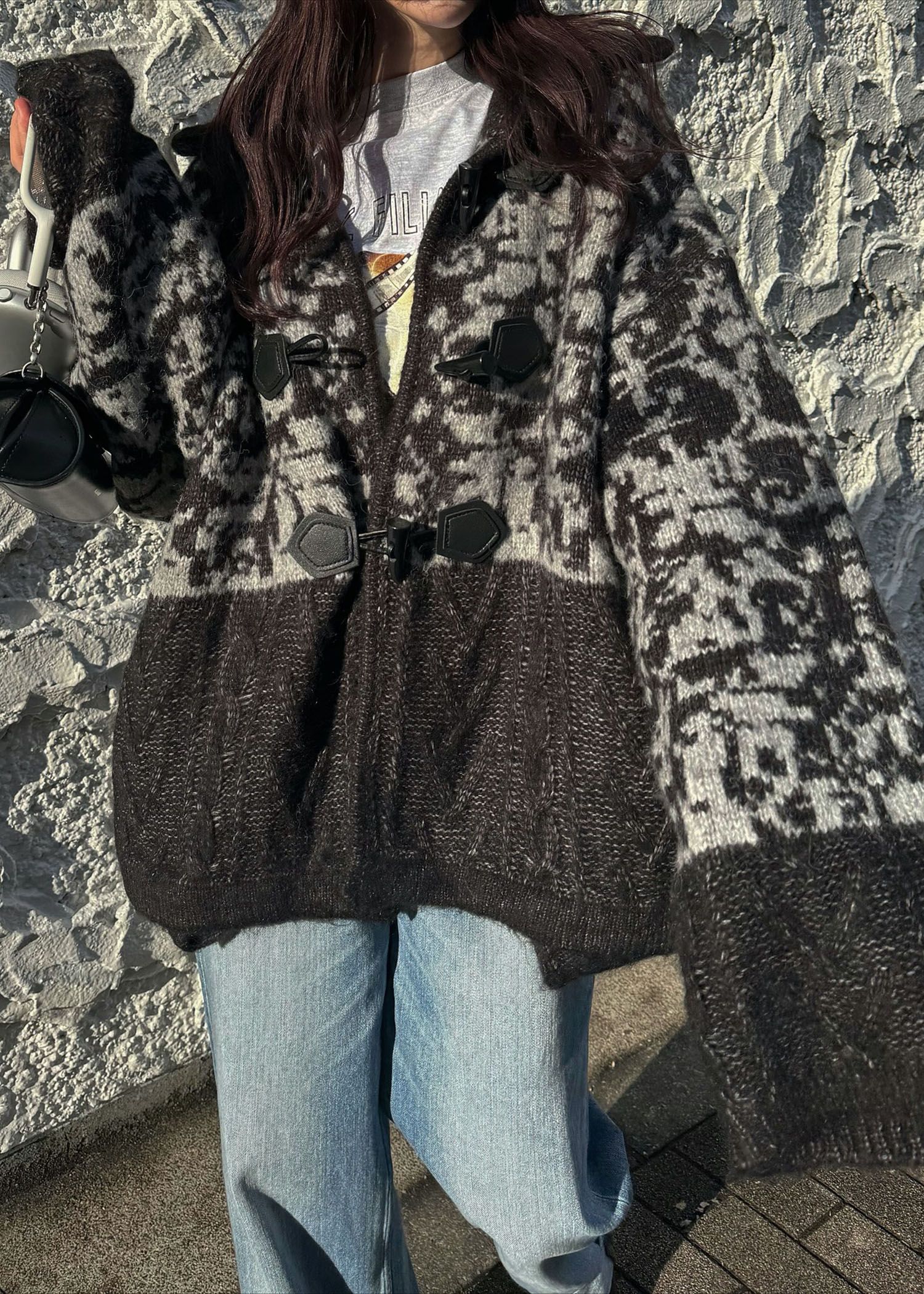 vintage like print long T