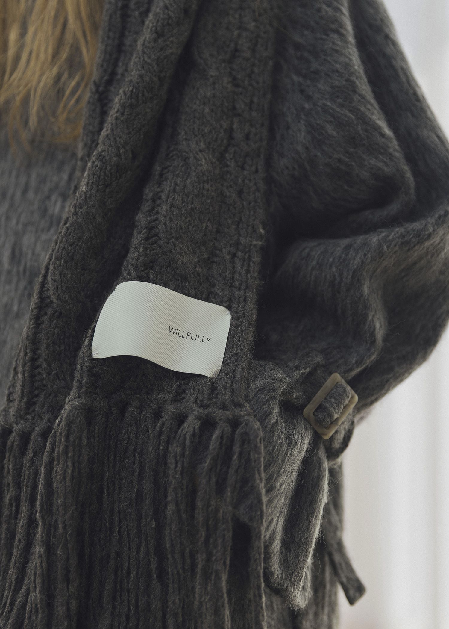 coarse knit cable fringe muffler