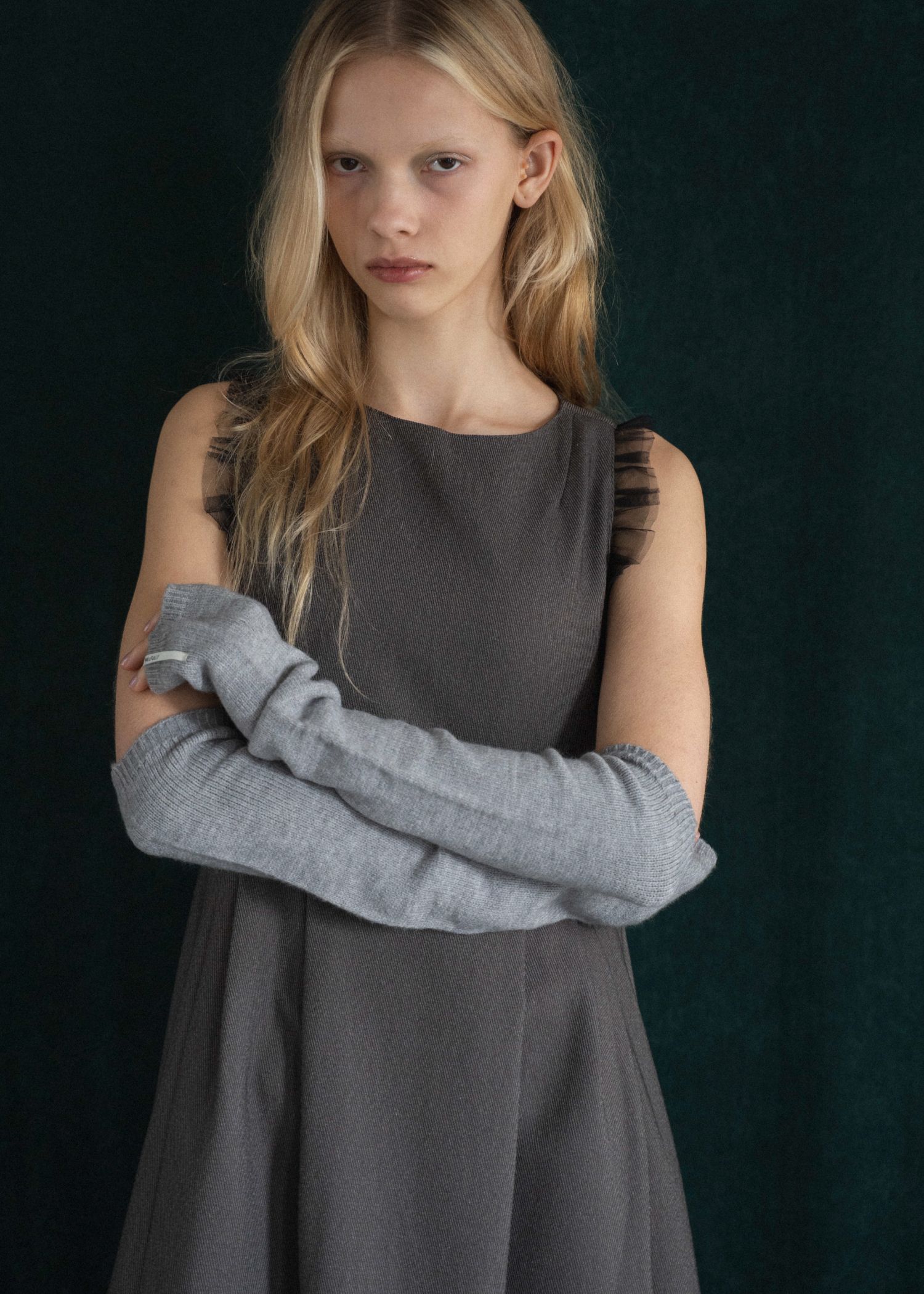 fingerless long gloves