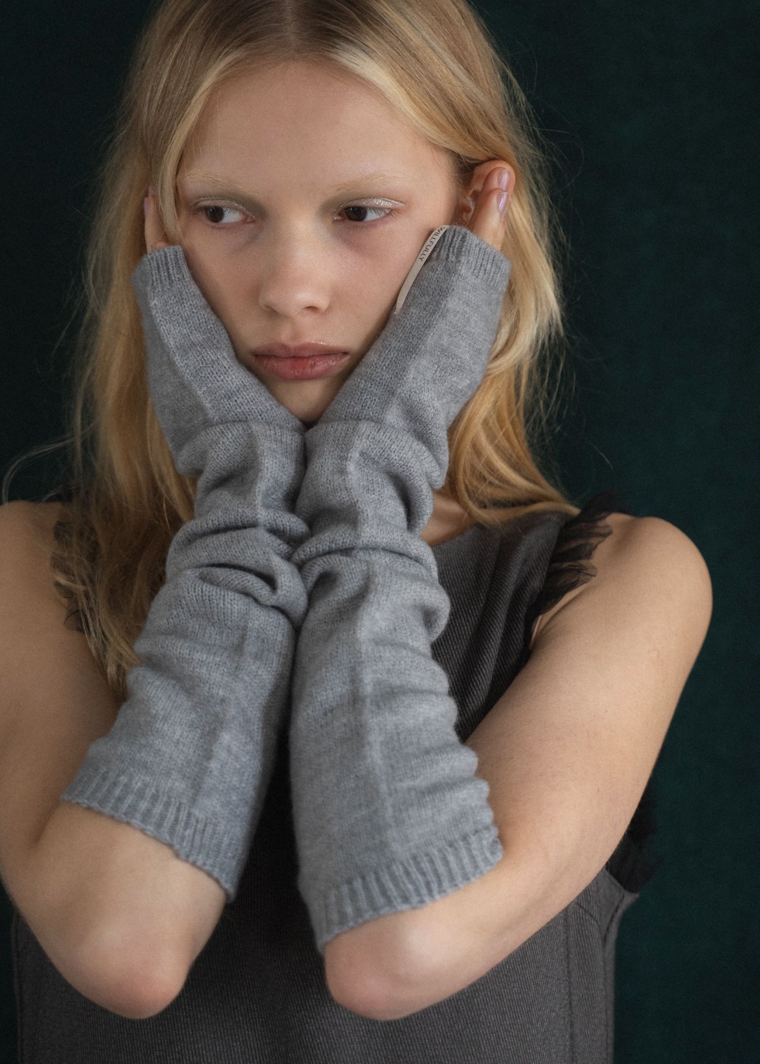 fingerless long gloves