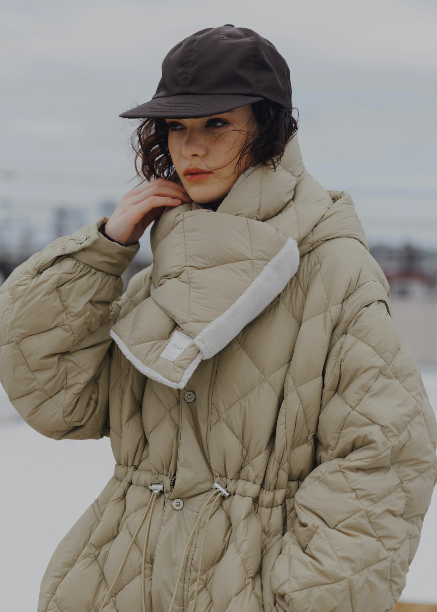 【TAION × WILLFULLY】quilting reversible down boa muffler