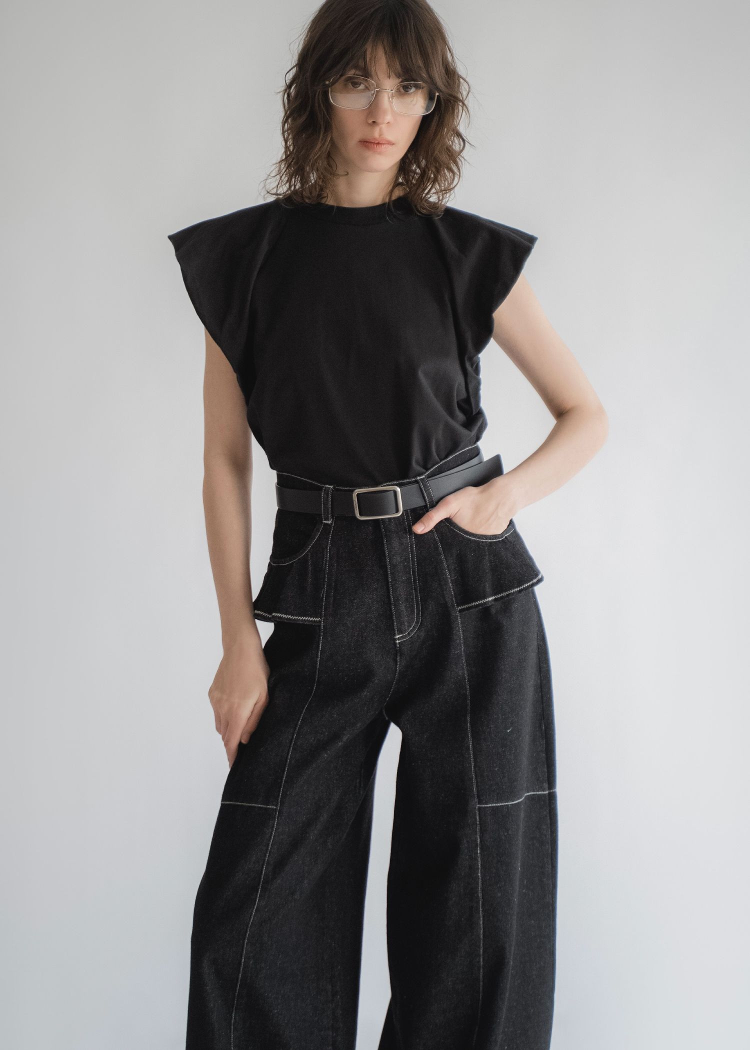 rectangle buckle holeless leather belt