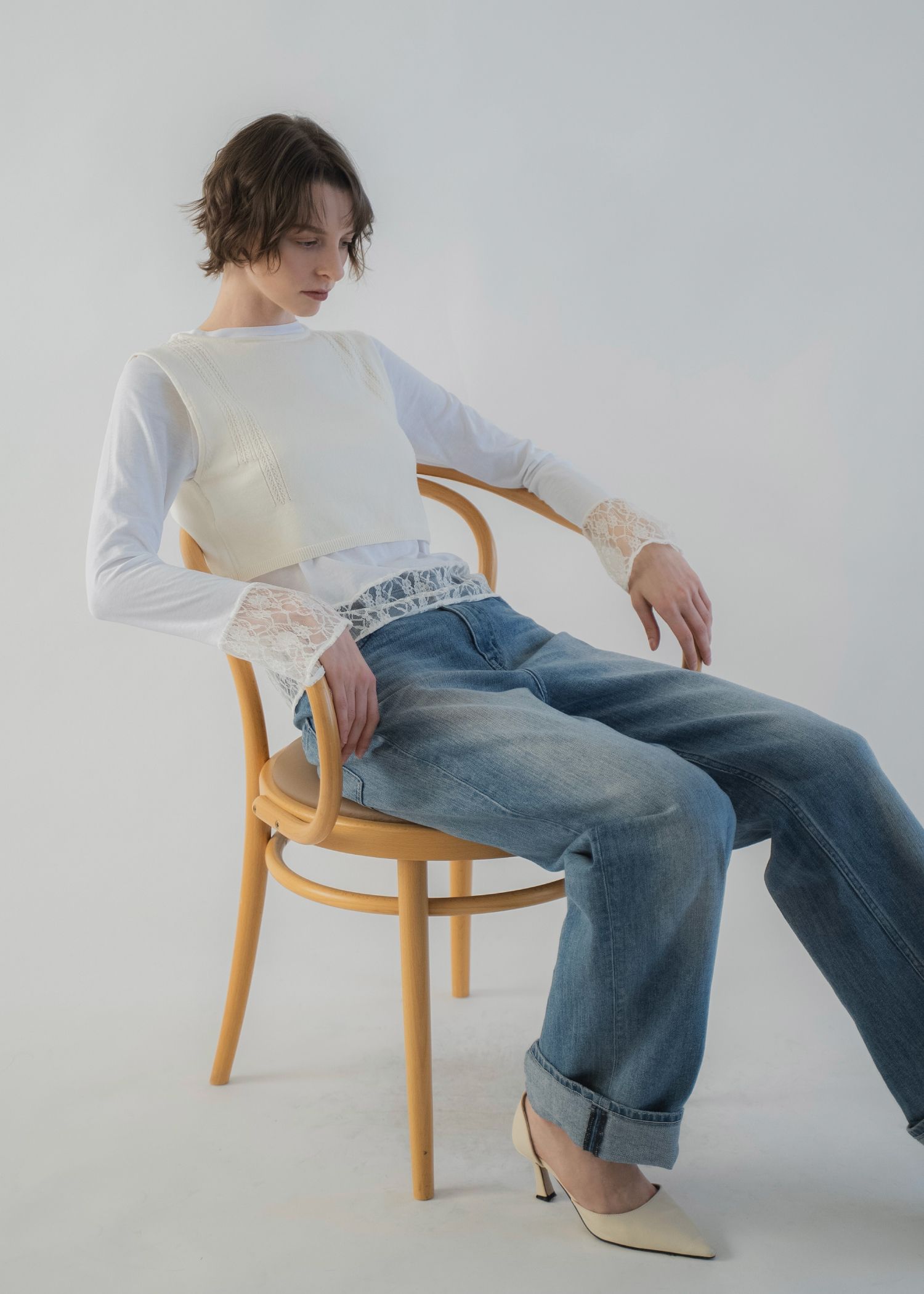 cropped 2way gentle knit tank