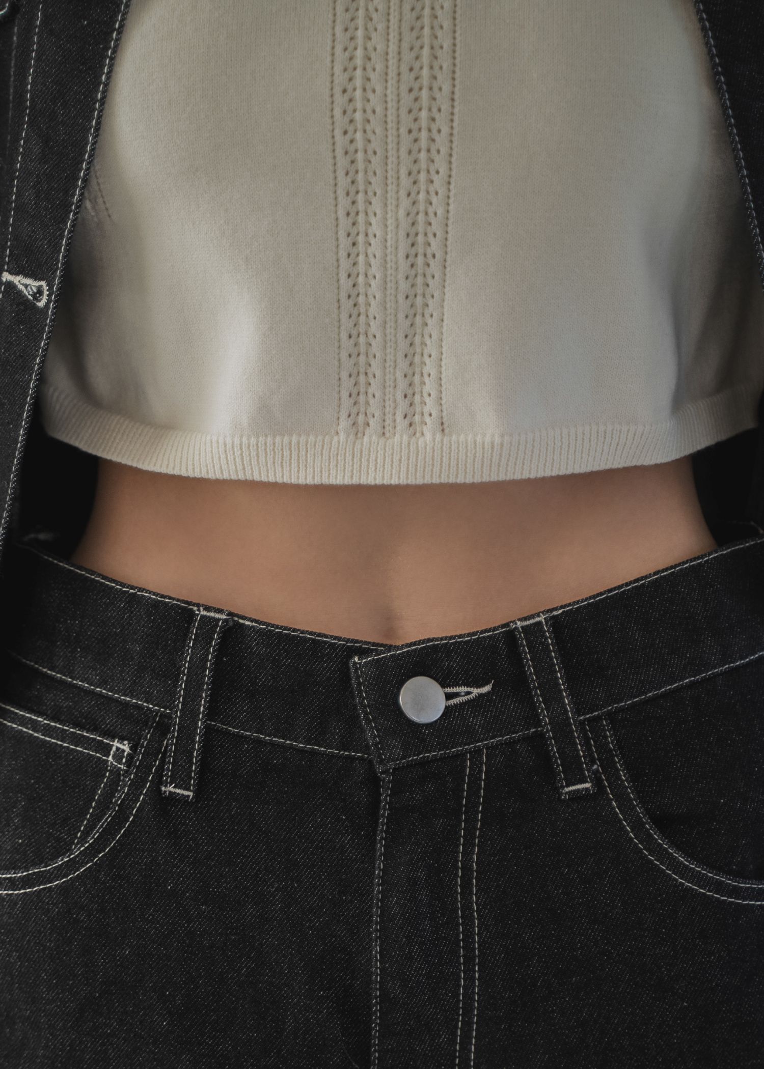 cropped 2way gentle knit tank