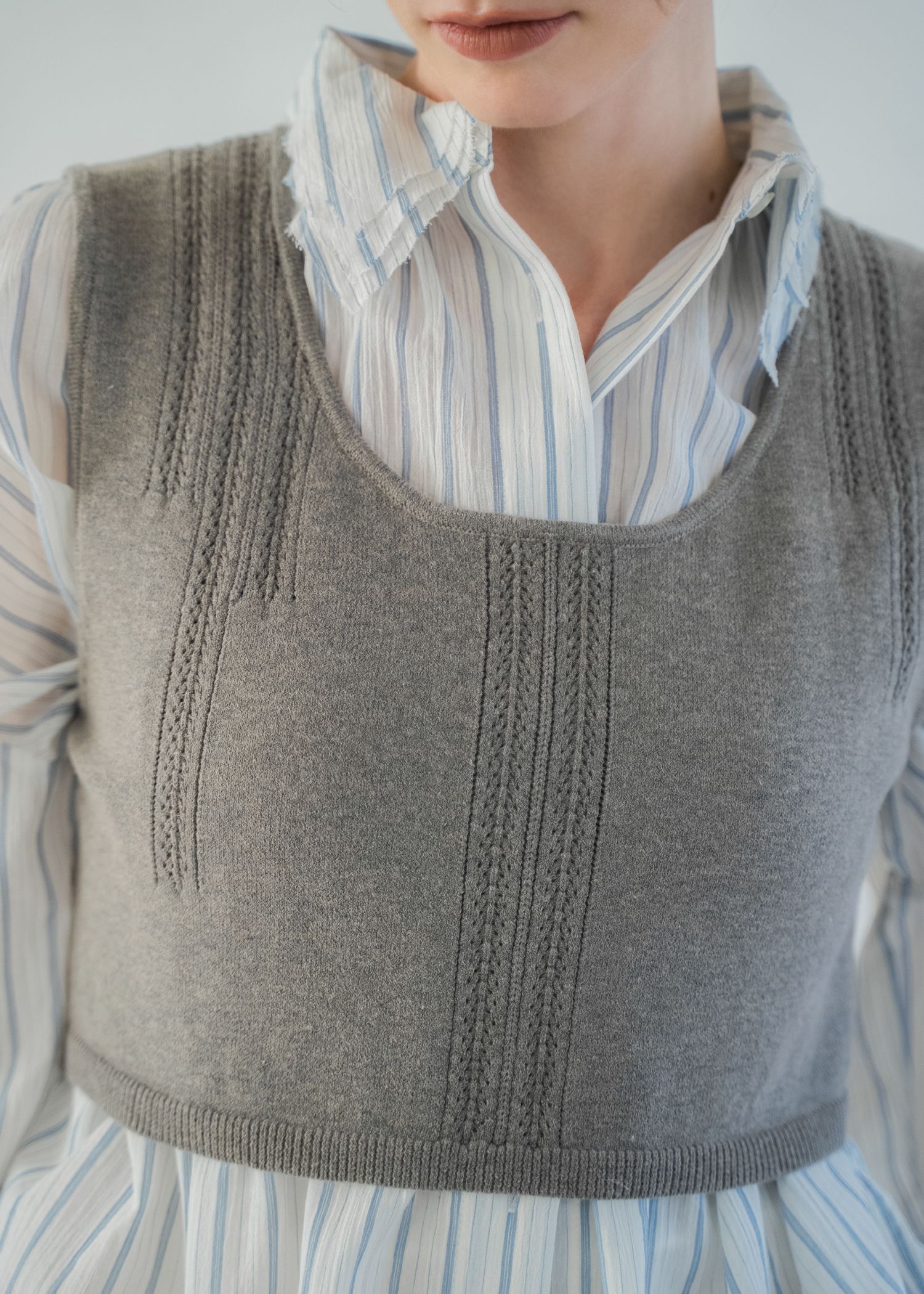 cropped 2way gentle knit tank