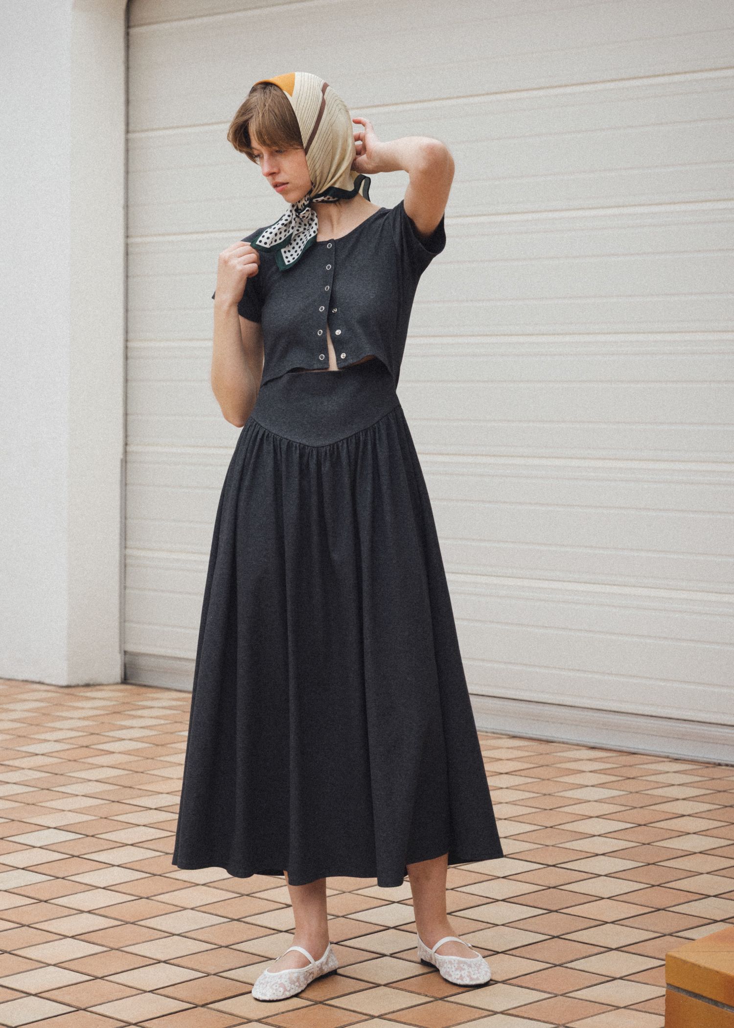 healthy cut out waist snap button OP