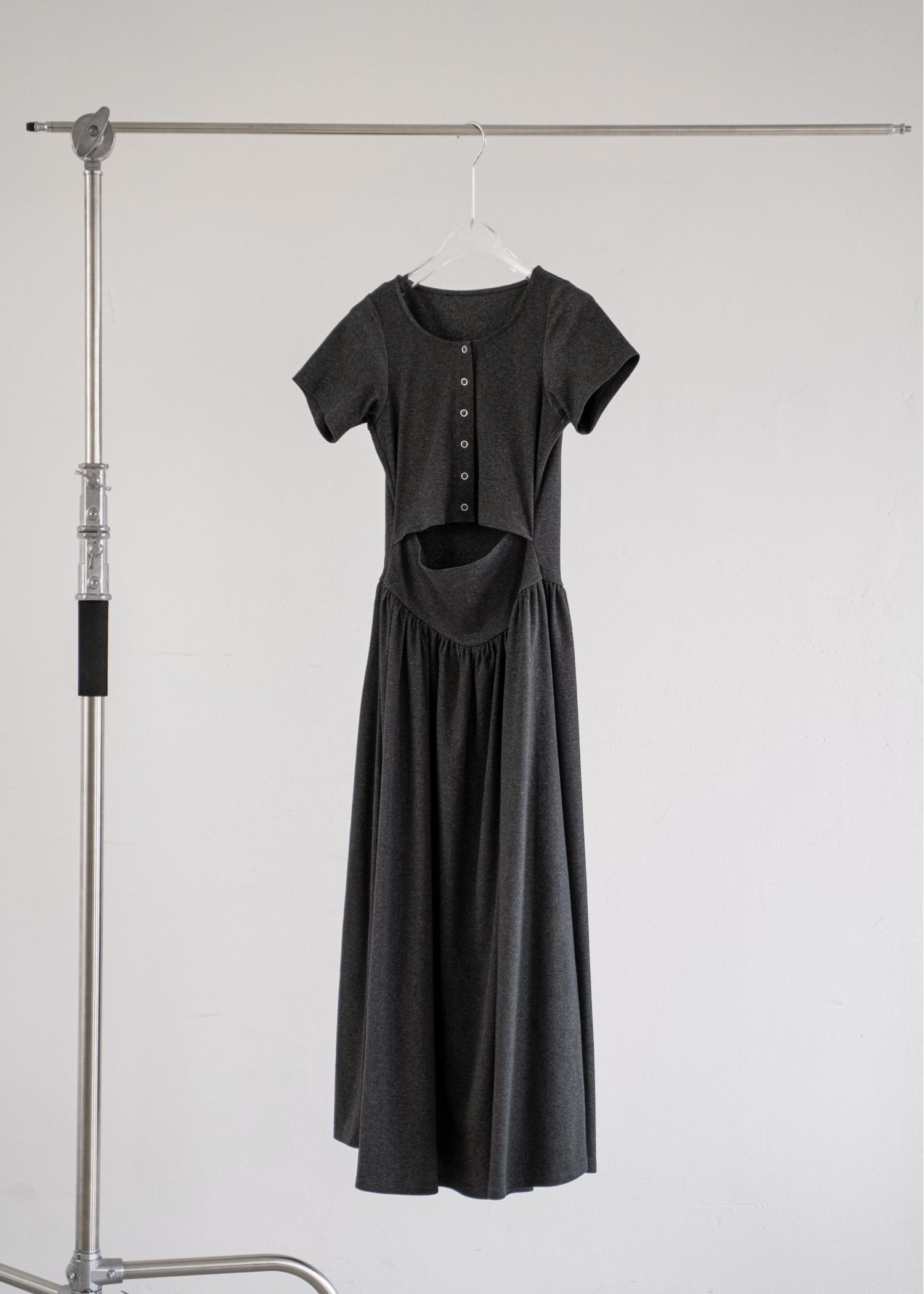 healthy cut out waist snap button OP