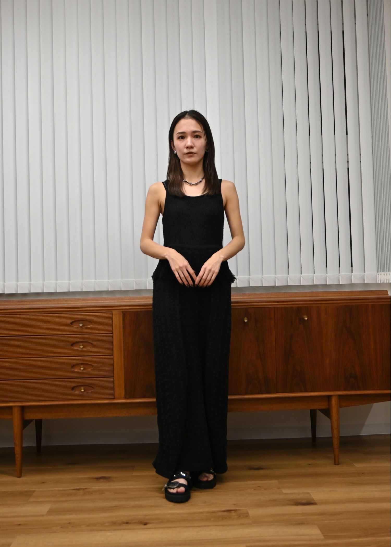 multi pattern jacquard fringe knit OP