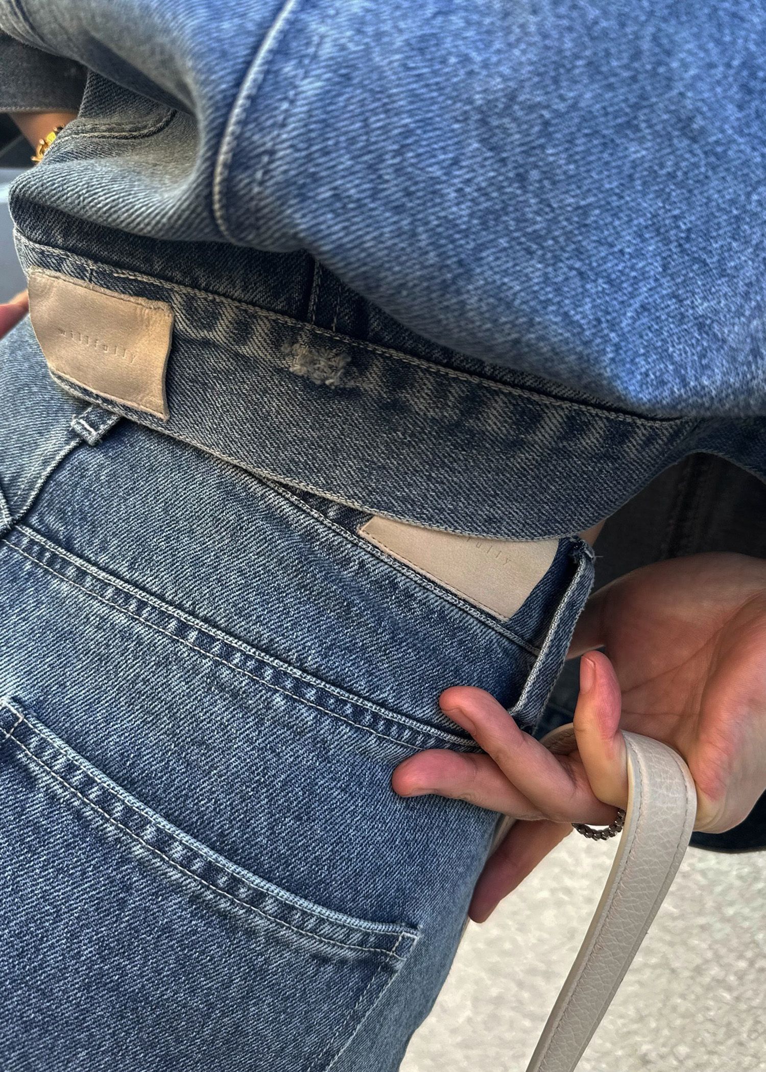 trucker detail denim poncho JK