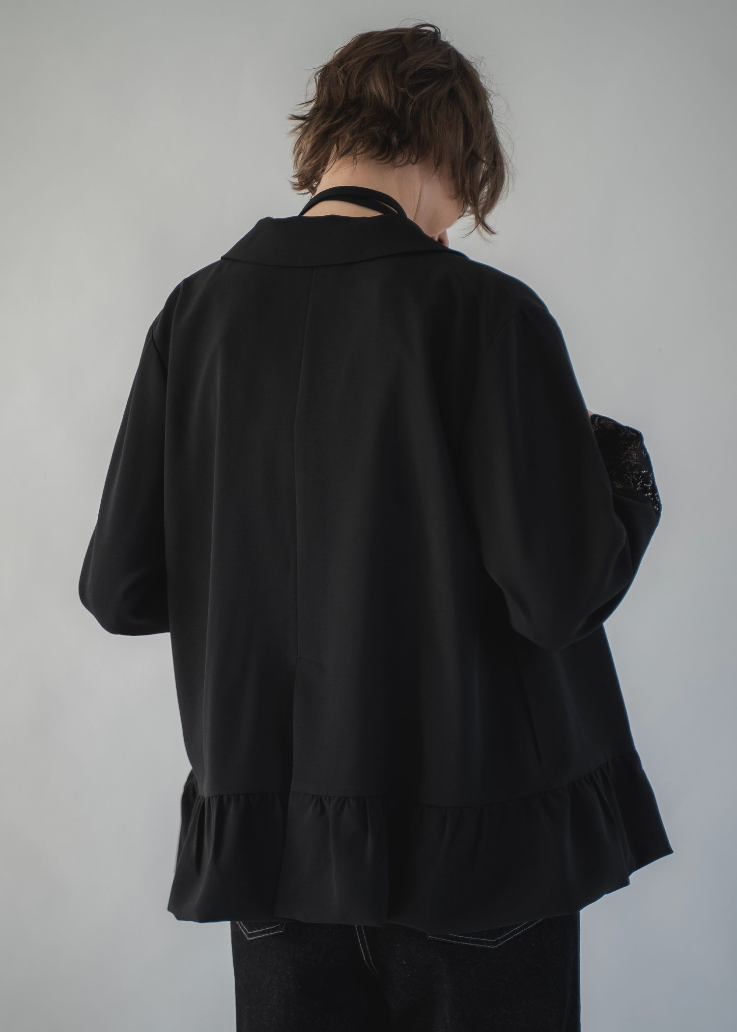 cuffs lace hem balloon frill JK