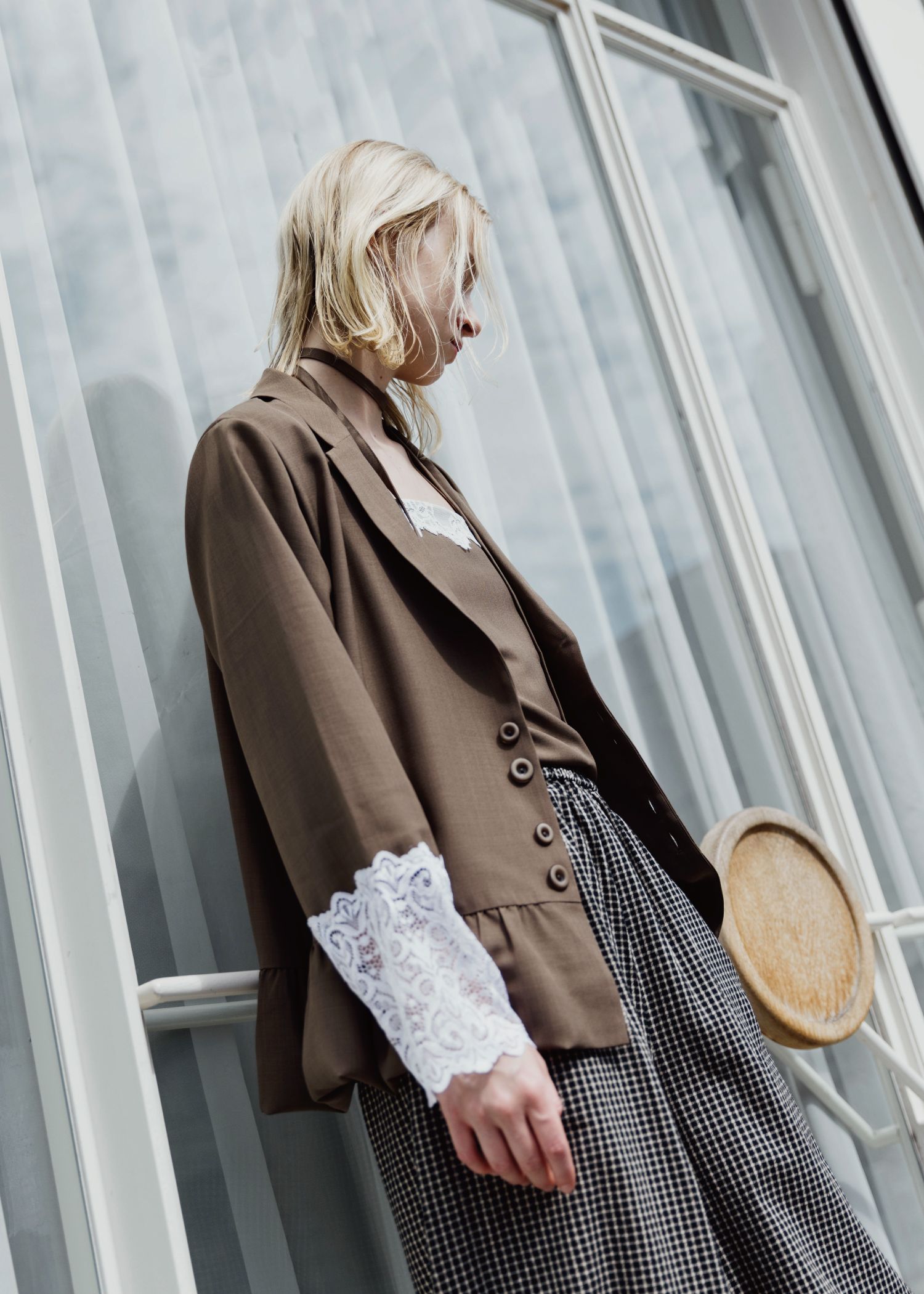 cuffs lace hem balloon frill JK