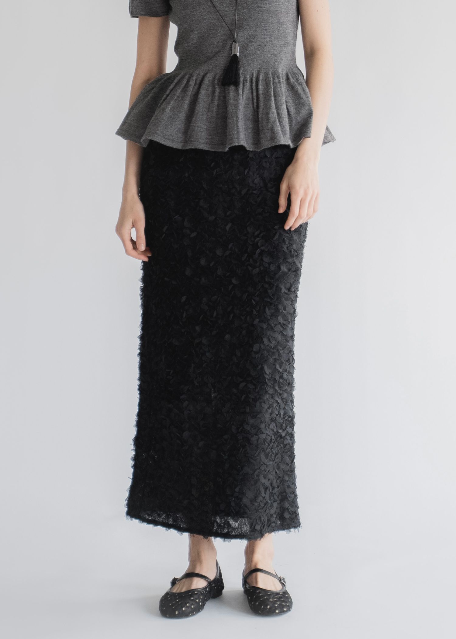 fringe wave tulle pencil SK