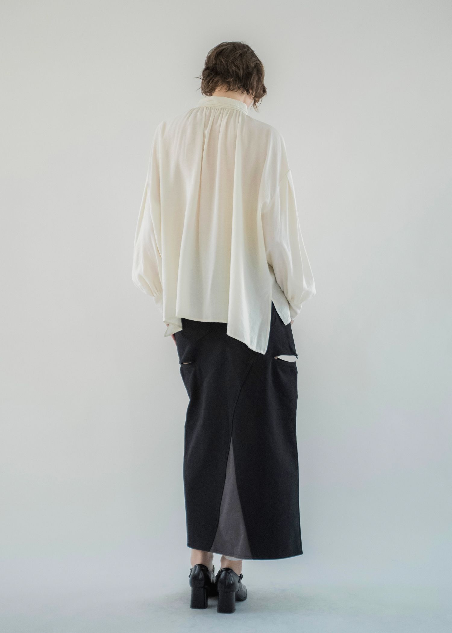 back bi color patchwork remake sweat SK