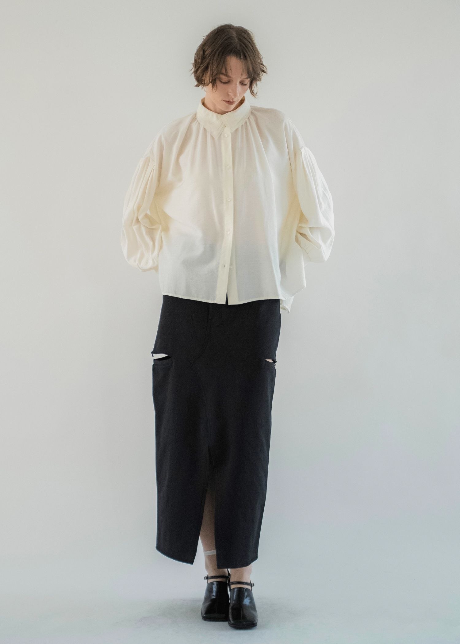 back bi color patchwork remake sweat SK