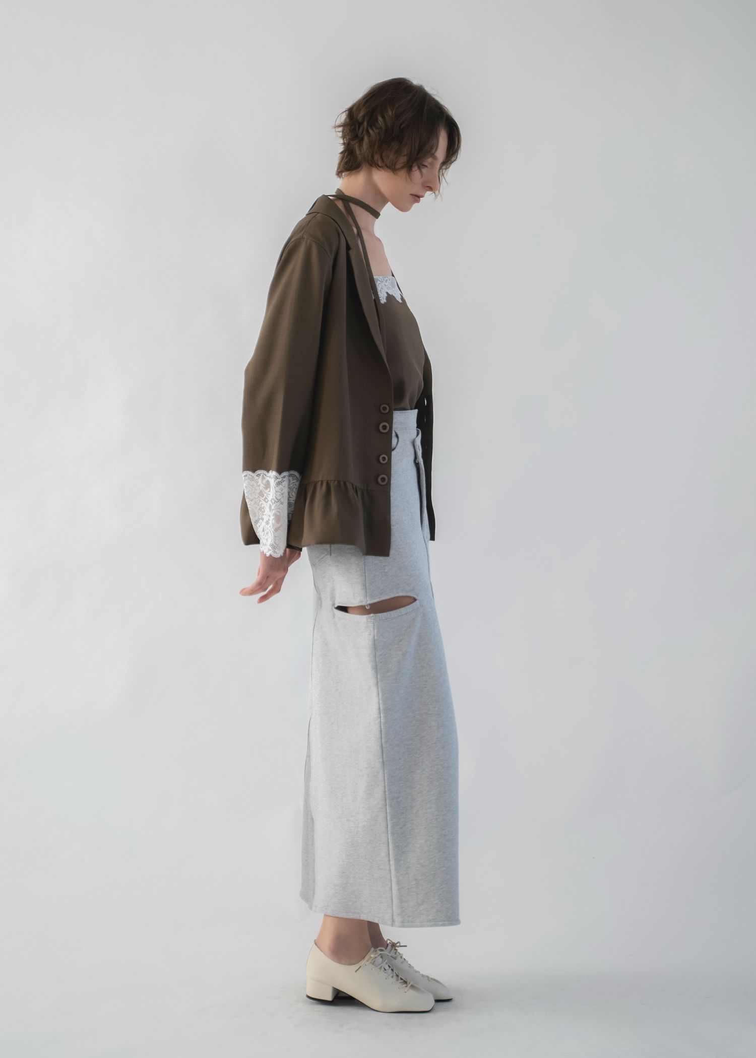 back bi color patchwork remake sweat SK