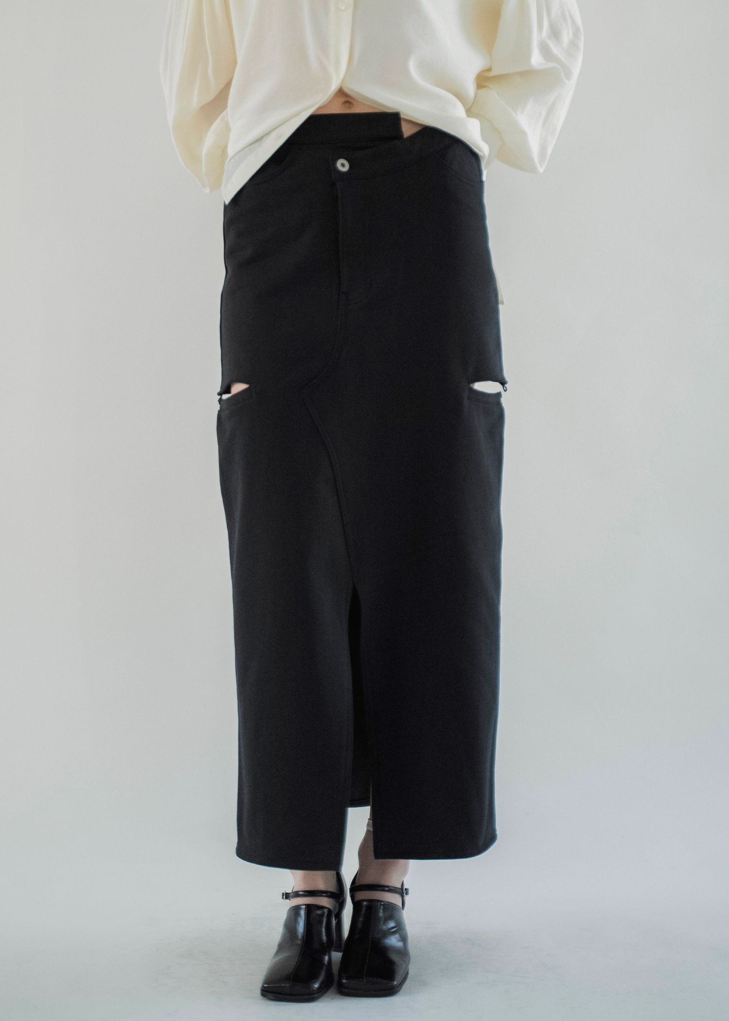 back bi color patchwork remake sweat SK