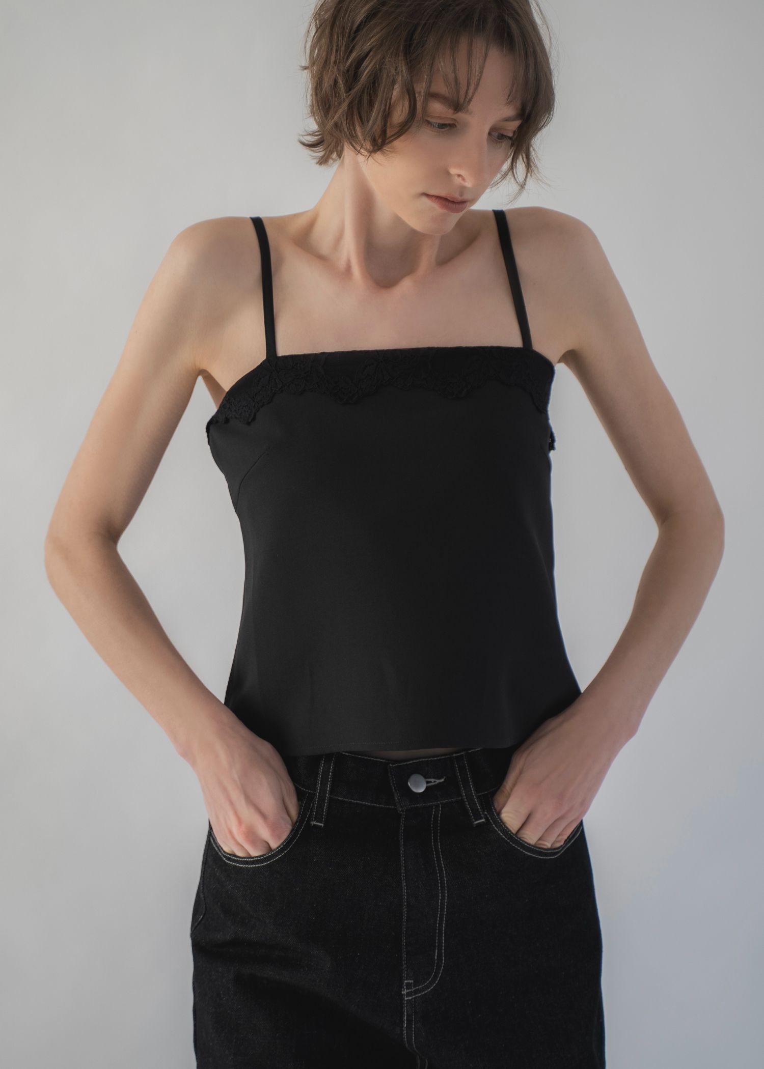 lace basic bare camisole
