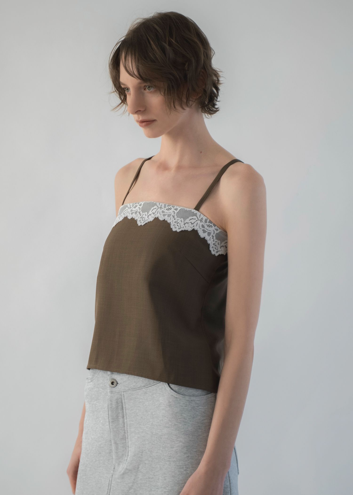 lace basic bare camisole