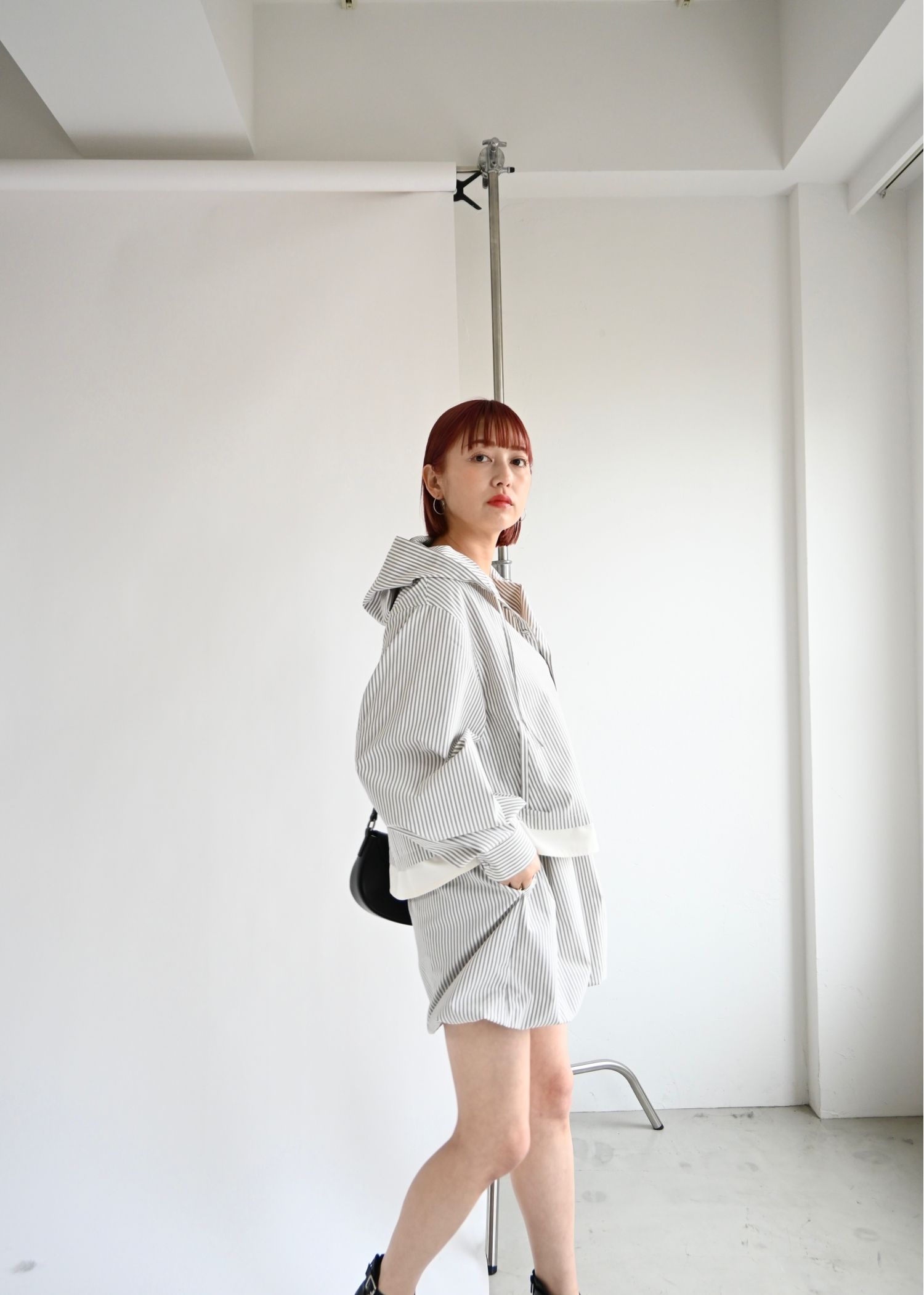 UV cut layered hem shirt hoodie tops