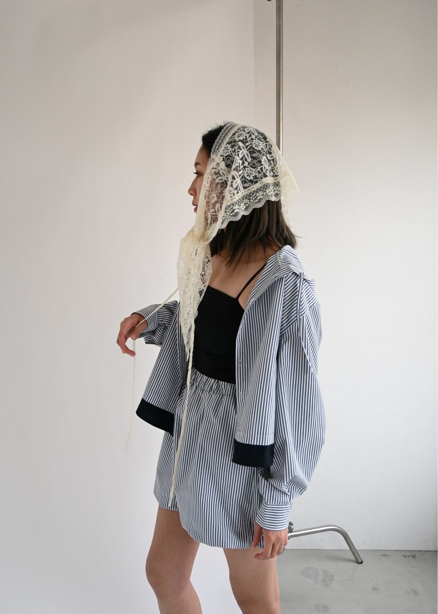 UV cut layered hem shirt hoodie tops