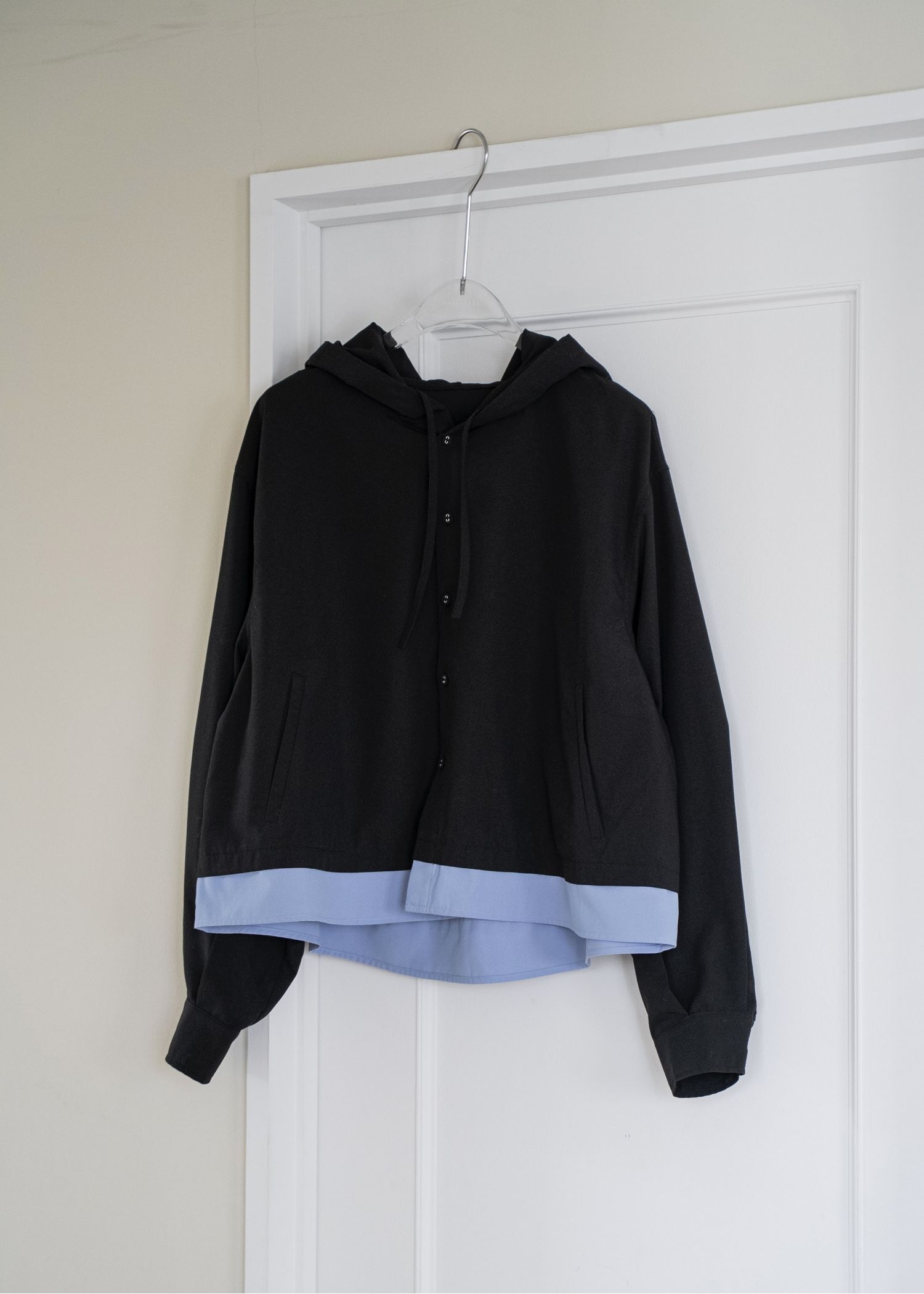 UV cut layered hem shirt hoodie tops