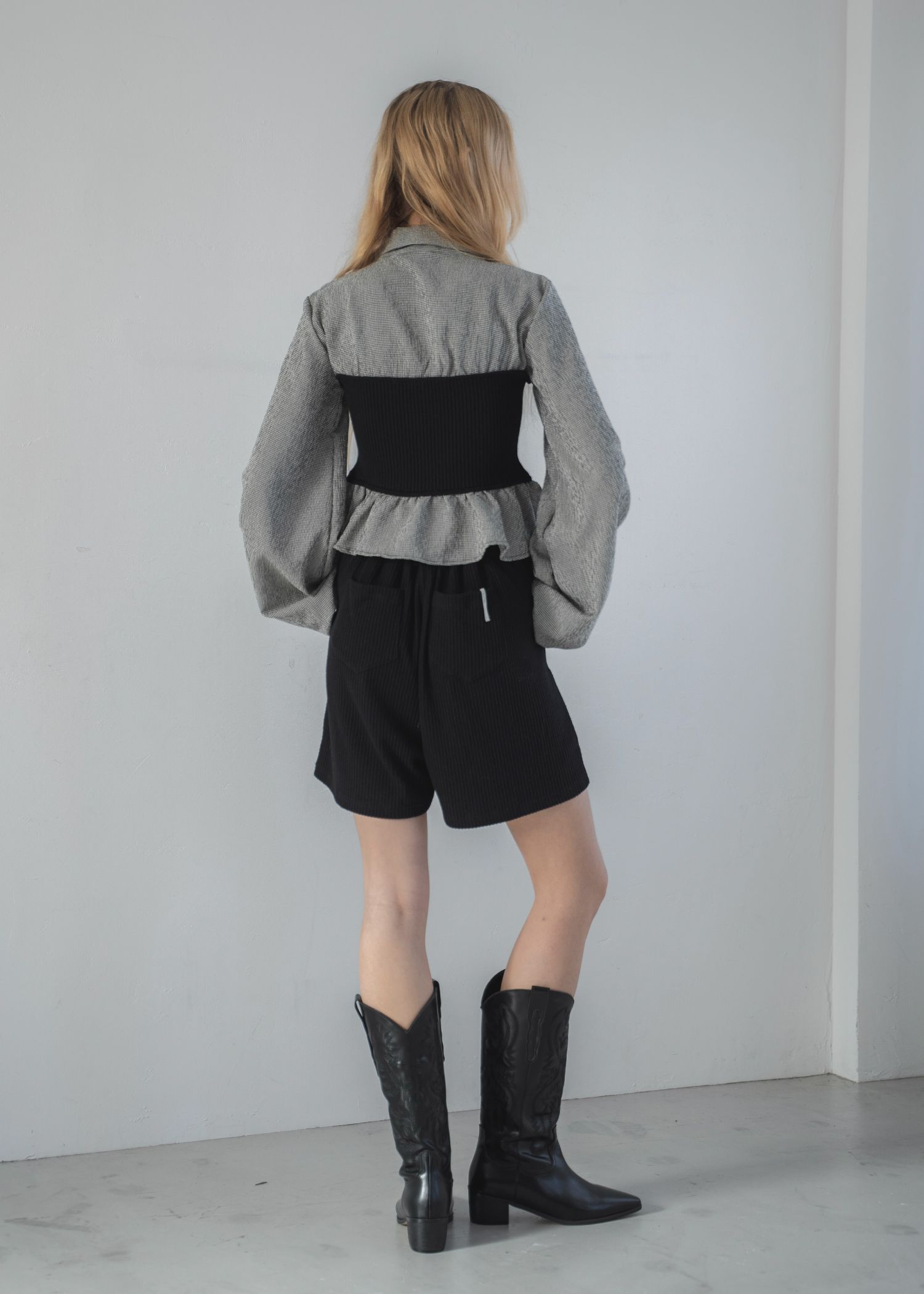 knit bustier docking peplum BL