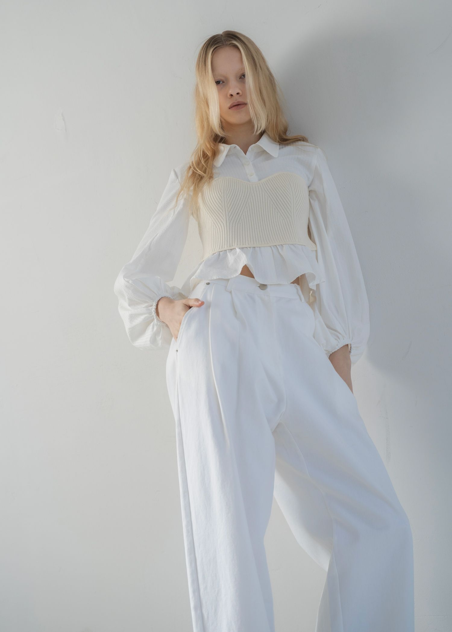 knit bustier docking peplum BL