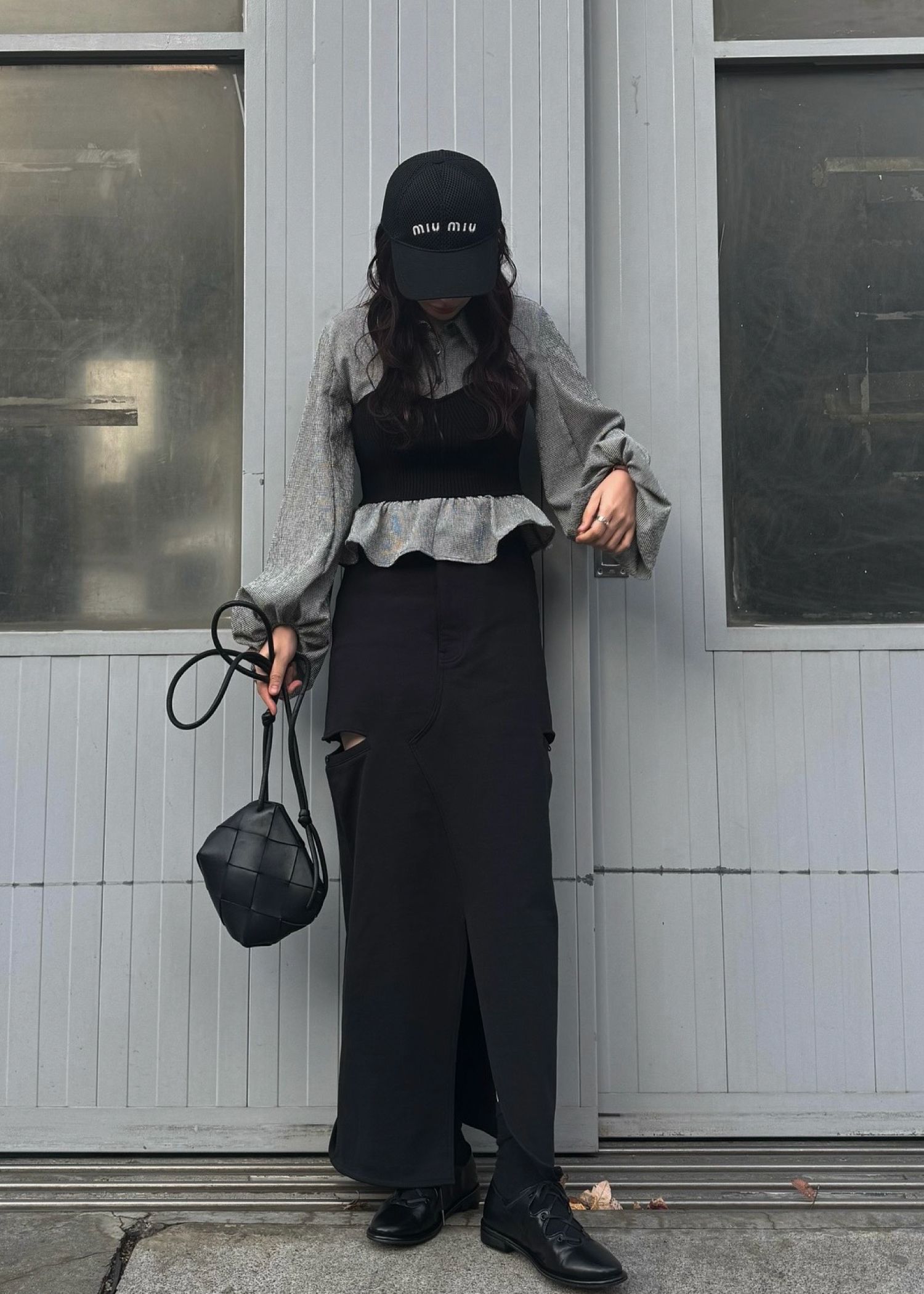 knit bustier docking peplum BL