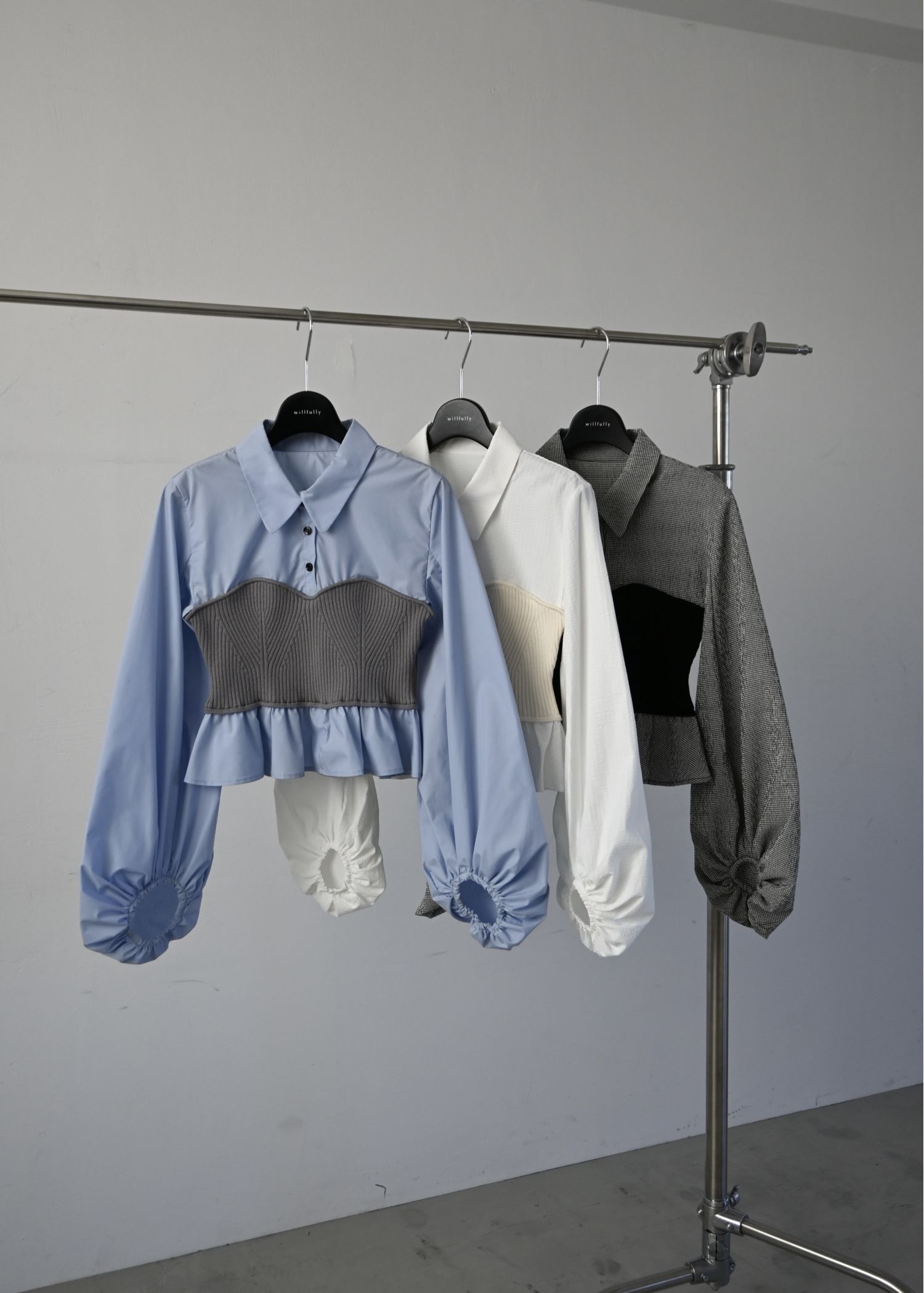 knit bustier docking peplum BL