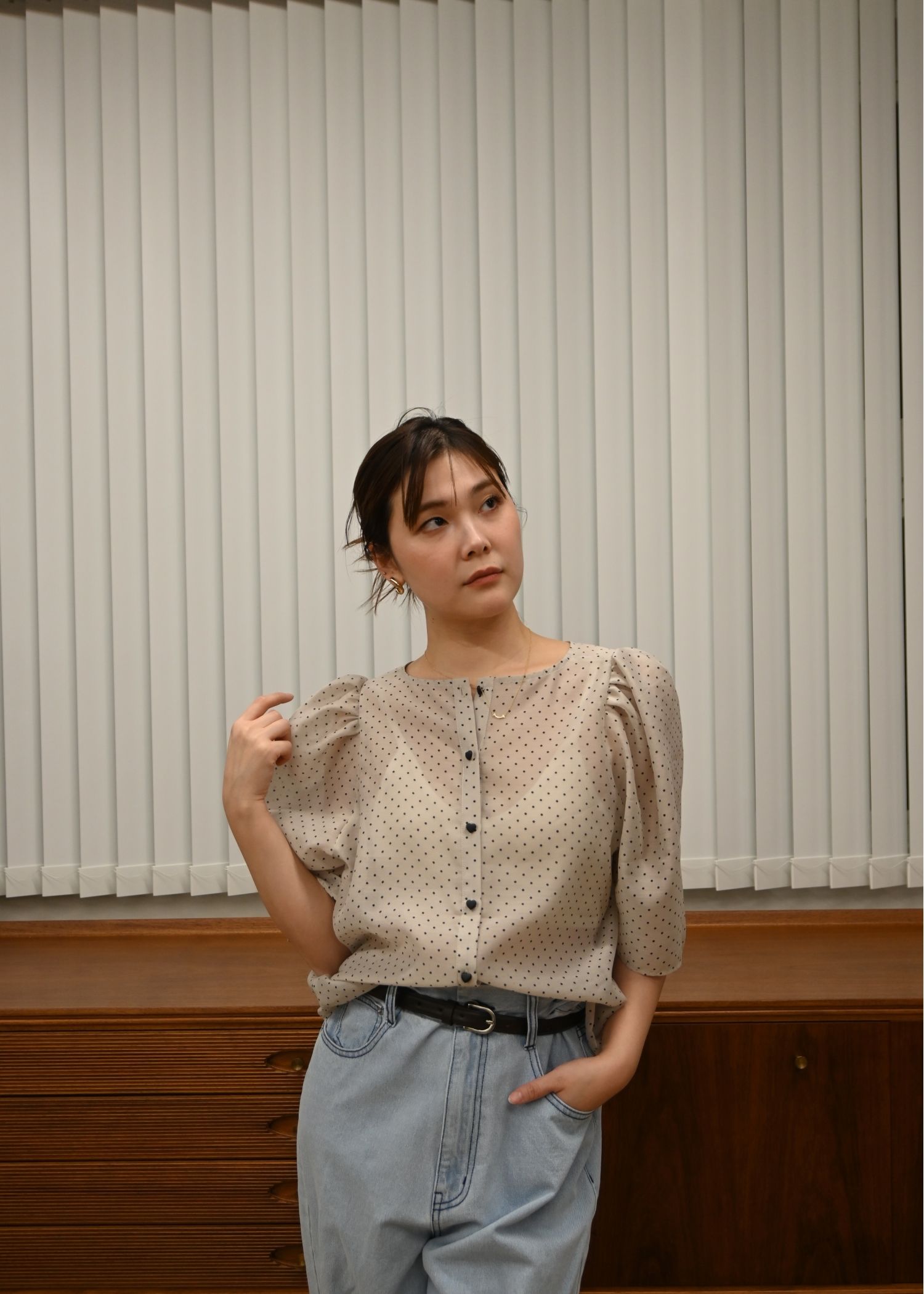 volume sleeve dot scrunchie BL