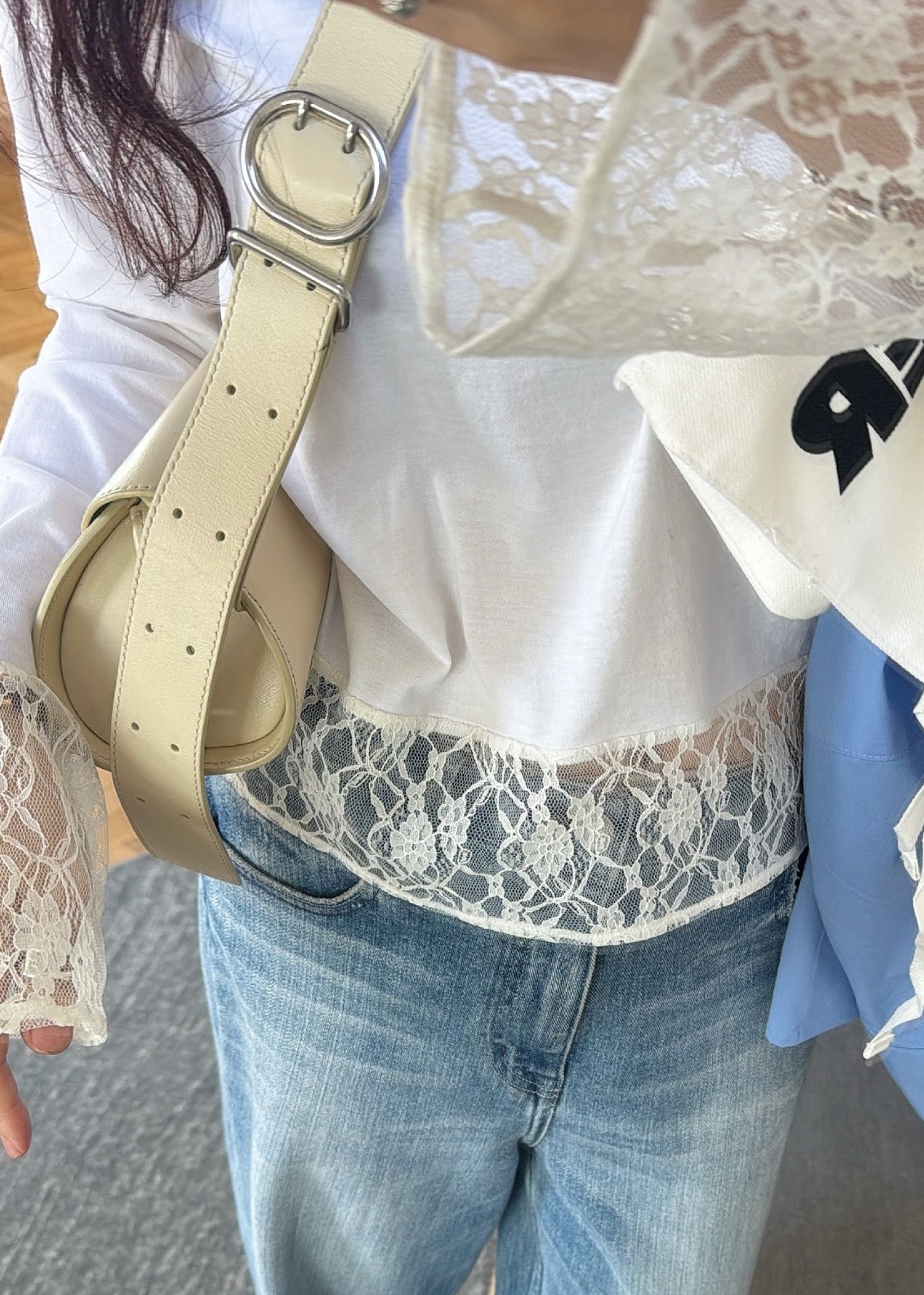 hem lace sheer cut and sew tops