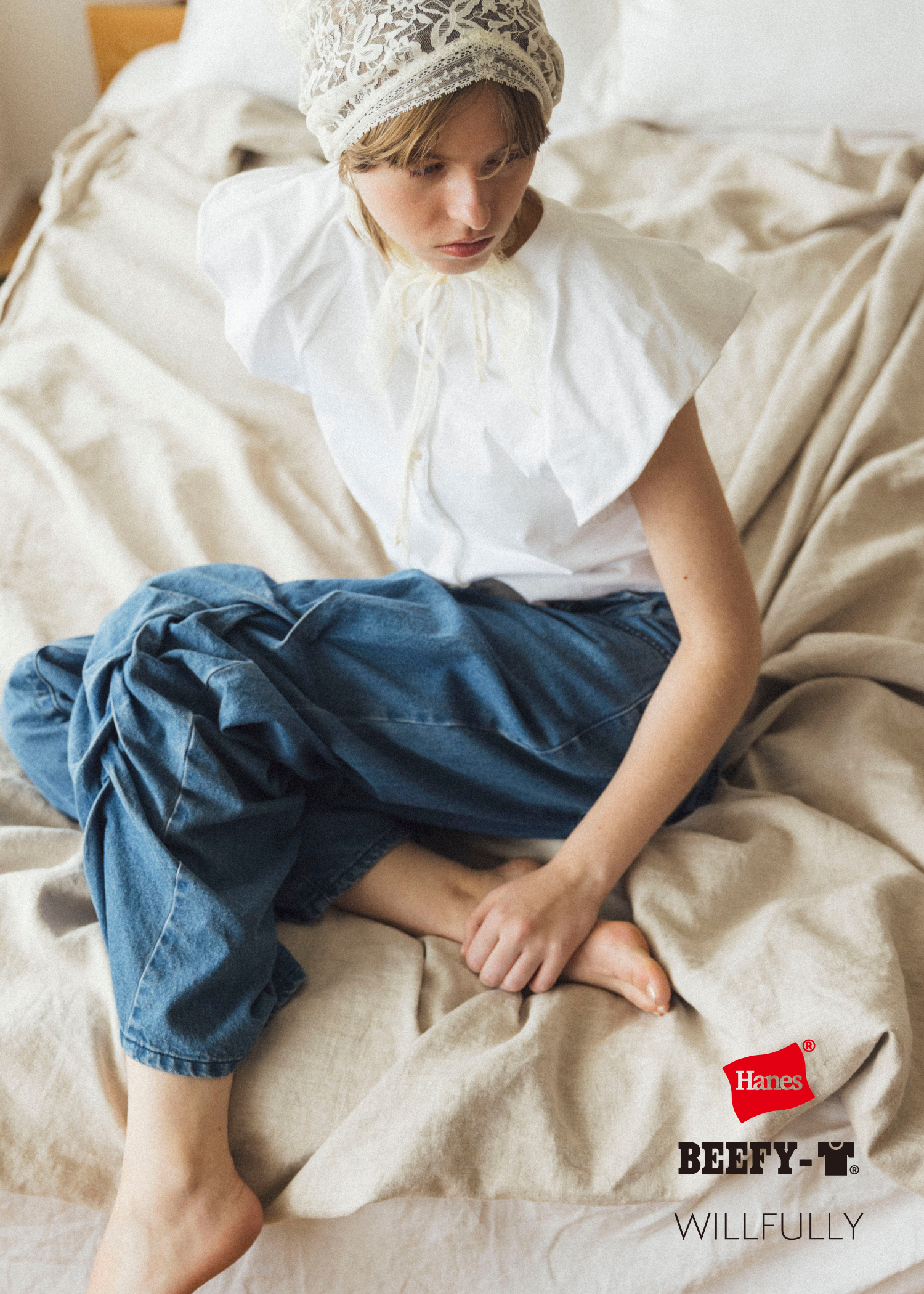 【Hanes for WILLFULLY】2P BEEFY-T balloon sleeve tops