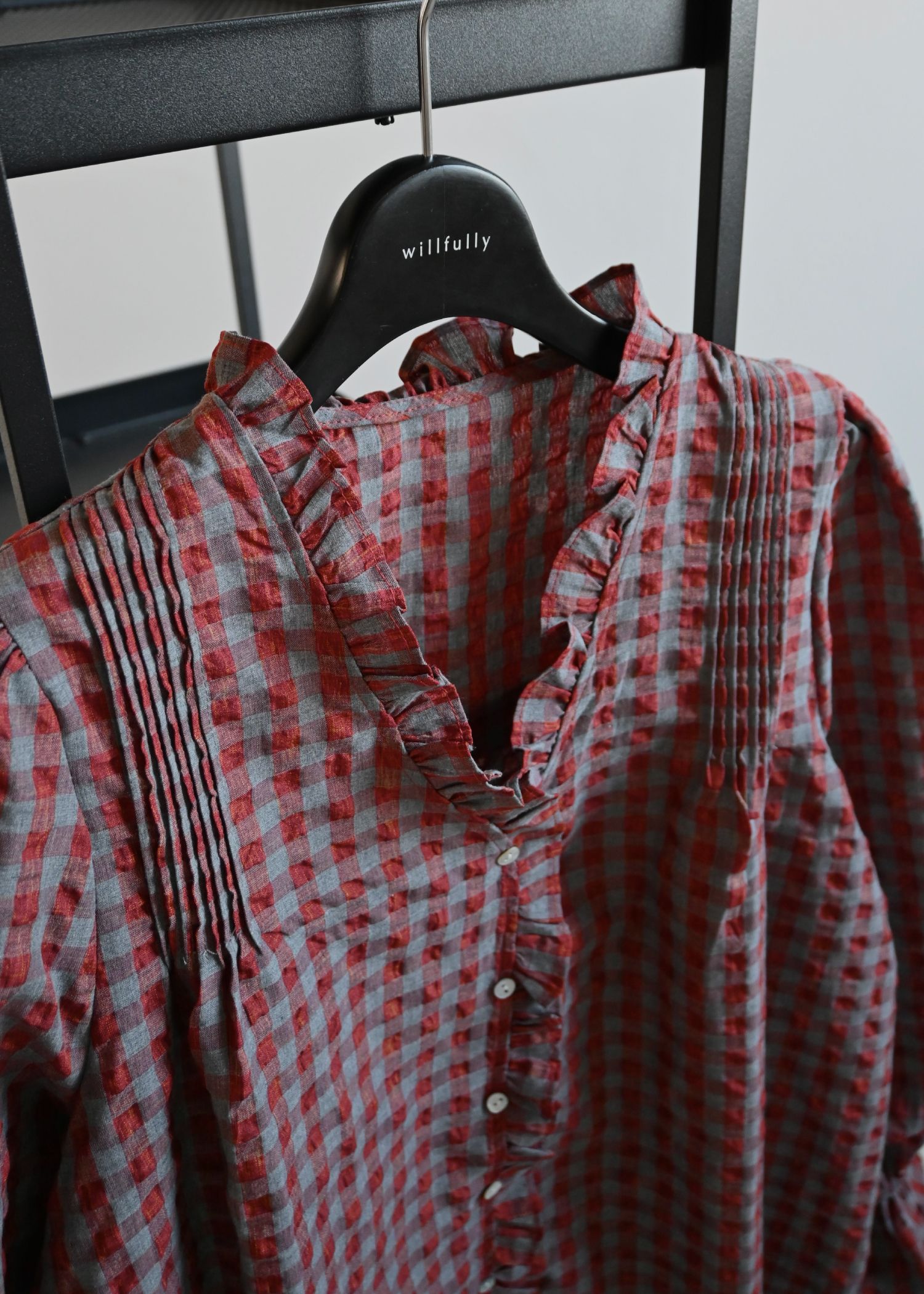 gingham check seersucker frill BL