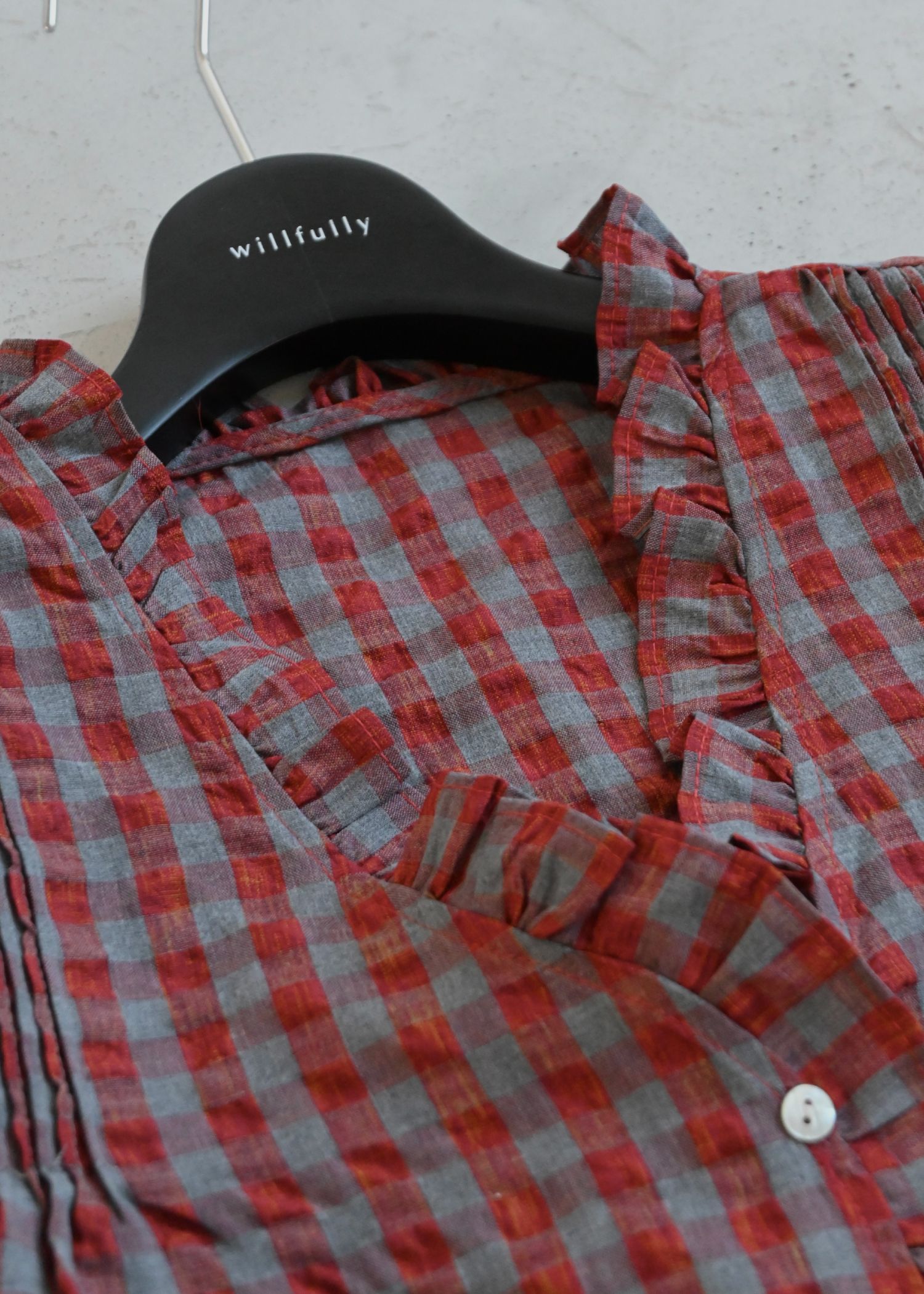 gingham check seersucker frill BL